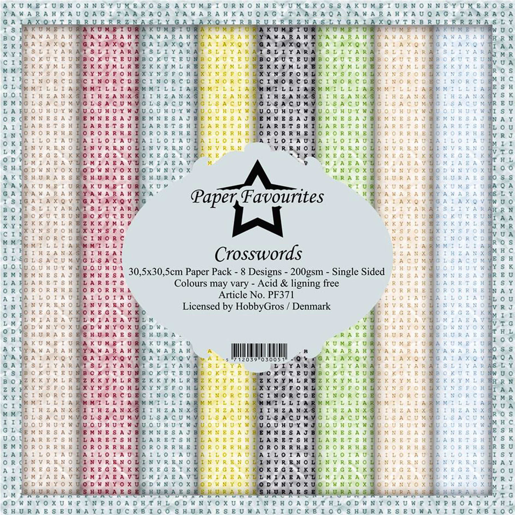 Crealive Paper Pad 200 g/m2 - 12’’ x 12’’ - Crosswords Inhalt: 8 Blatt 8 Designs Spezifikationen: 12’’ x 12’’ (30.5 cm x 30.5 cm) 200 g/m2 einseitig bedruckt säure- und ligninfrei Dieses Paper Pad ist geeignet für: Karten Boxen 3D-Projekte Geschenkboxen & Verpackungen Plotten Scrapbooking