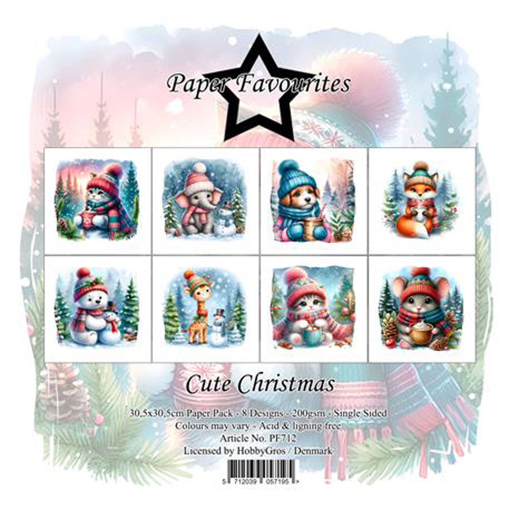 Crealive Paper Pad 200 g/m2 - 12’’ x 12’’ - Cute Christmas
Inhalt:
• 8 Blatt
• 8 Designs
Spezifikationen:
• 12’’ x 12’’ (30.5 cm x 30.5 cm)
• 200 g/m2
• einseitig bedruckt
• säure- und ligninfrei
Dieses Paper Pad ist geeignet für:
• Karten
• Boxen
• 3D-Projekte
• Geschenkboxen & Verpackungen
• Plotten
• Scrapbooking
• Basteln mit Kindern
