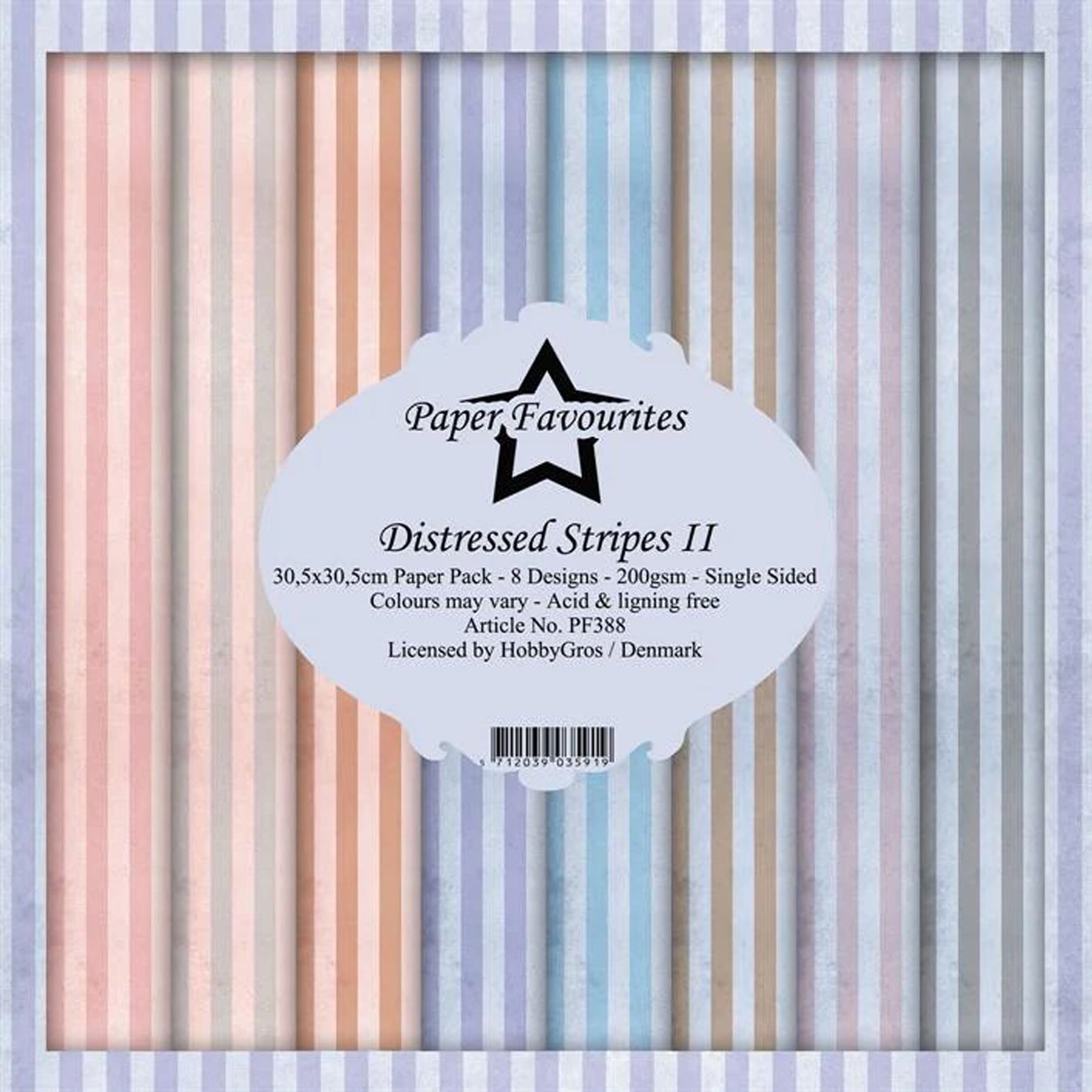 Crealive Paper Pad 200 g/m2 - 12’’ x 12’’ - Distressed Stripes II Inhalt: 8 Blatt 8 Designs Spezifikationen: 12’’ x 12’’ (30.5 cm x 30.5 cm) 200 g/m2 einseitig bedruckt säure- und ligninfrei Dieses Paper Pad ist geeignet für: Karten Boxen 3D-Projekte Geschenkboxen & Verpackungen Plotten Scrapbooking