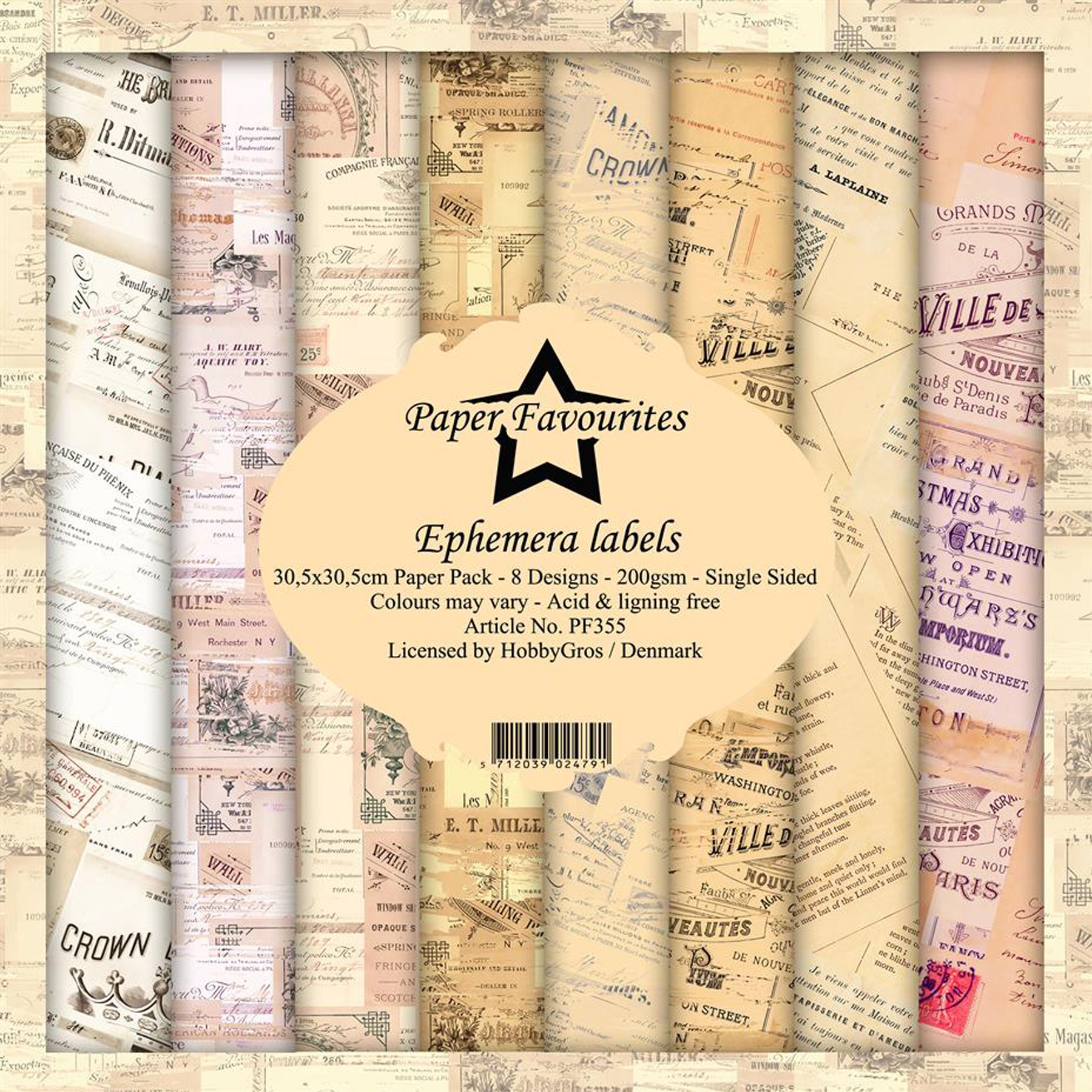 Crealive Paper Pad 200 g/m2 - 12’’ x 12’’ - Ephemera Labels Inhalt: 8 Blatt 8 Designs Spezifikationen: 12’’ x 12’’ (30.5 cm x 30.5 cm) 200 g/m2 einseitig bedruckt säure- und ligninfrei Dieses Paper Pad ist geeignet für: Karten Boxen 3D-Projekte Geschenkboxen & Verpackungen Plotten Scrapbooking