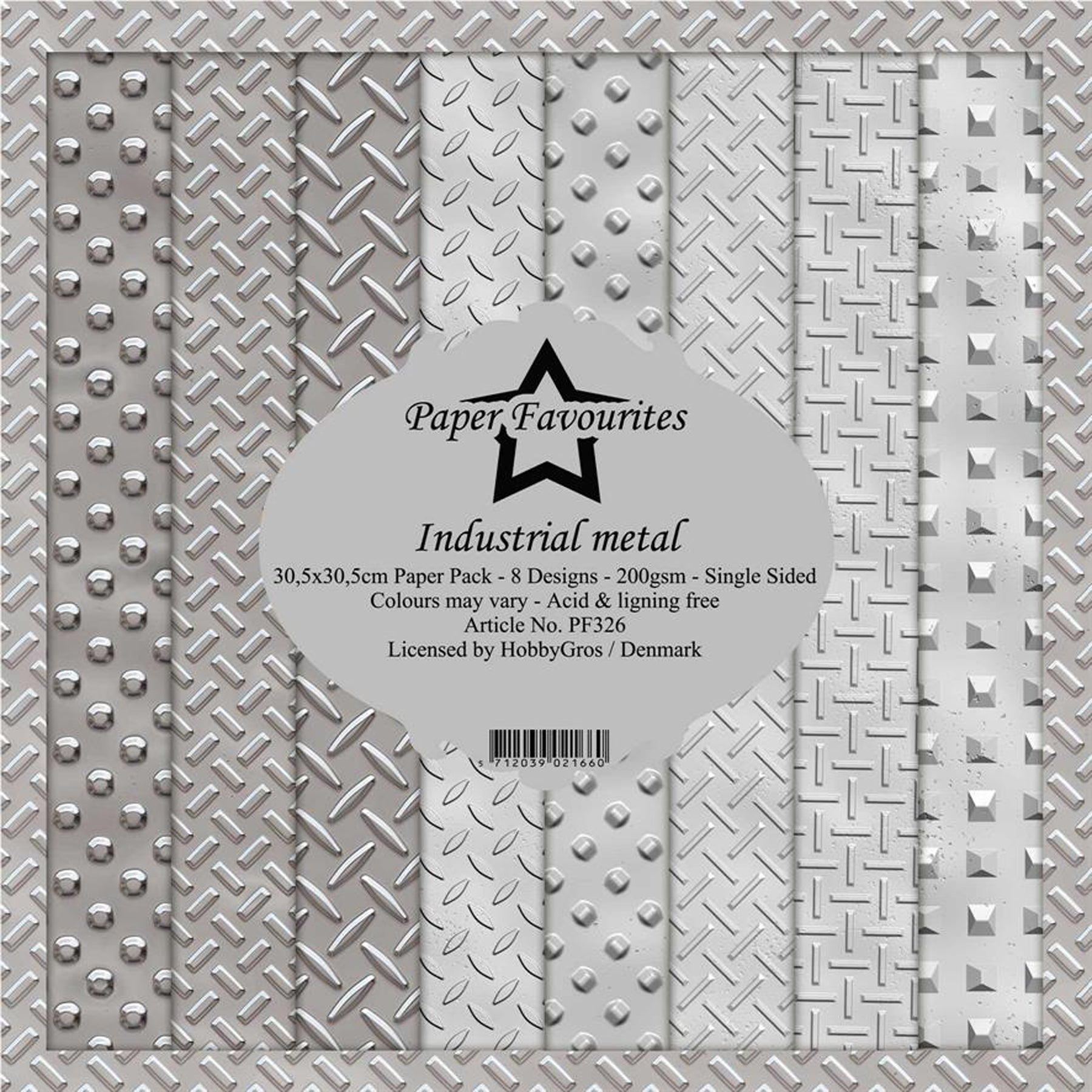 Crealive Paper Pad 200 g/m2 - 12’’ x 12’’ - Industrial Metal Inhalt: 8 Blatt 8 Designs Spezifikationen: 12’’ x 12’’ (30.5 cm x 30.5 cm) 200 g/m2 einseitig bedruckt säure- und ligninfrei Dieses Paper Pad ist geeignet für: Karten Boxen 3D-Projekte Geschenkboxen & Verpackungen Plotten Scrapbooking
