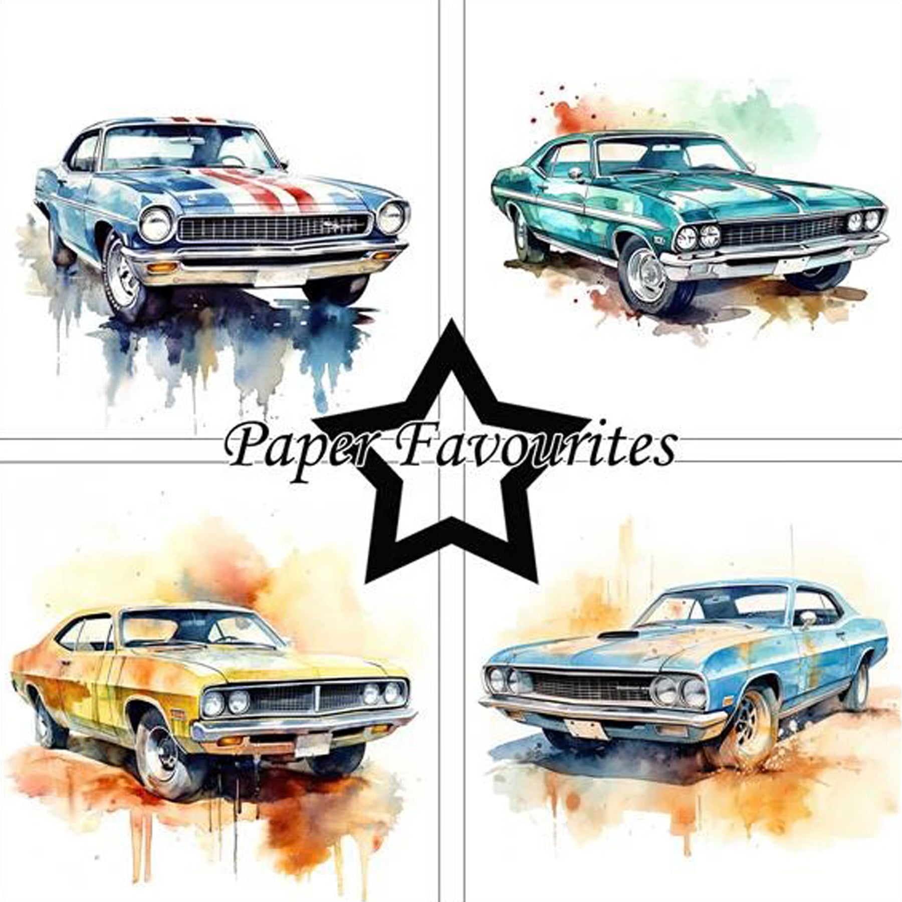 Crealive Paper Pad 200 g/m2 - 12’’ x 12’’ – Muscle Cars
Inhalt:
• 8 Blatt
• 8 Designs
Spezifikationen:
• 12’’ x 12’’ (30.5 cm x 30.5 cm)
• 200 g/m2
• einseitig bedruckt
• säure- und ligninfrei
Dieses Paper Pad ist geeignet für:
• Karten
• Boxen
• 3D-Projekte
• Geschenkboxen & Verpackungen
• Plotten
• Scrapbooking
• Basteln mit Kindern