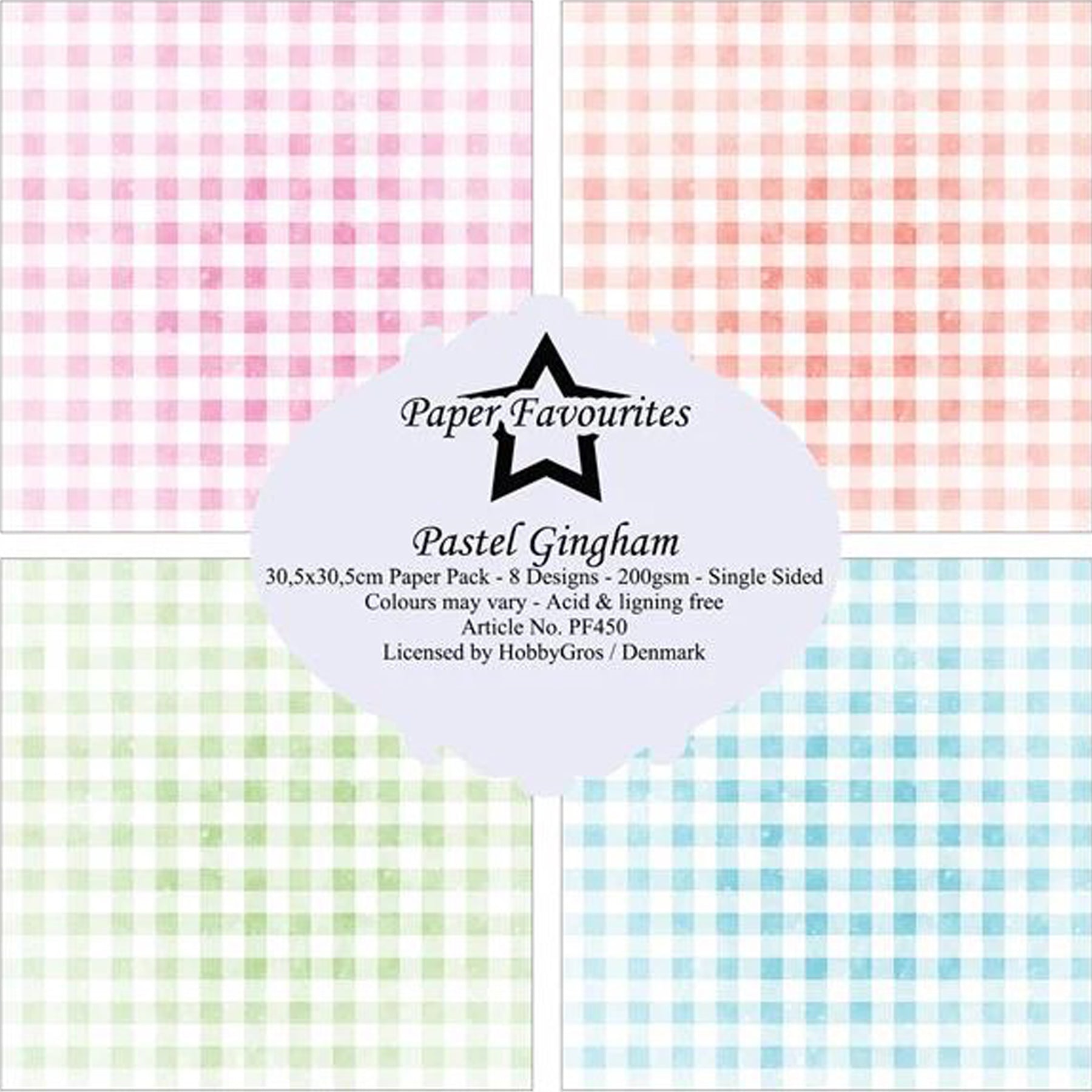 Crealive Paper Pad 200 g/m2 - 12’’ x 12’’ - Pastel Gingham
Inhalt:
• 8 Blatt
• 8 Designs
Spezifikationen:
• 12’’ x 12’’ (30.5 cm x 30.5 cm)
• 200 g/m2
• einseitig bedruckt
• säure- und ligninfrei
Dieses Paper Pad ist geeignet für:
• Karten
• Boxen
• 3D-Projekte
• Geschenkboxen & Verpackungen
• Plotten
• Scrapbooking
• Basteln mit Kindern