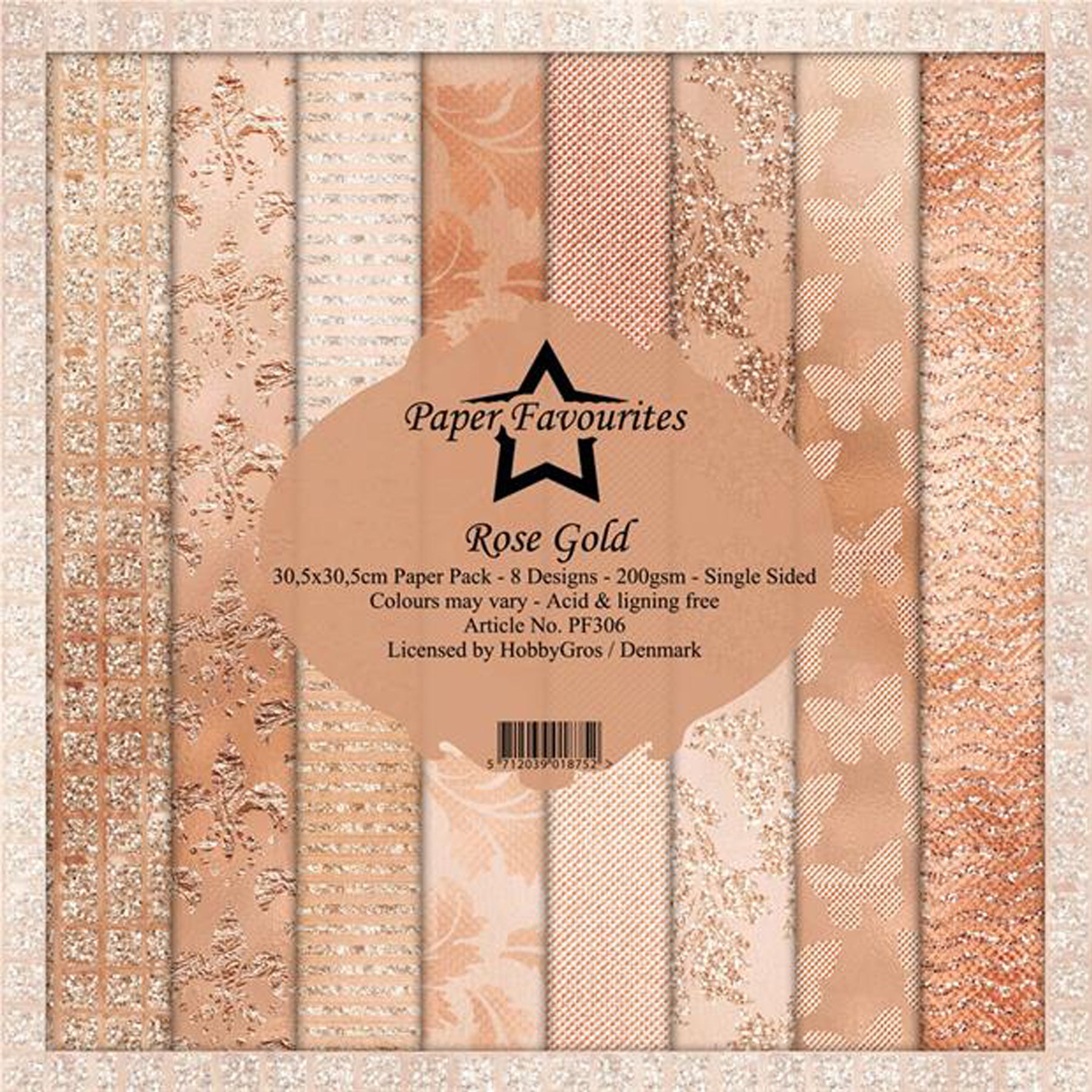 Crealive Paper Pad 200 g/m2 - 12’’ x 12’’ - Rose Gold
Inhalt:
• 8 Blatt
• 8 Designs
Spezifikationen:
• 12’’ x 12’’ (30.5 cm x 30.5 cm)
• 200 g/m2
• einseitig bedruckt
• säure- und ligninfrei
Dieses Paper Pad ist geeignet für:
• Karten
• Boxen
• 3D-Projekte
• Geschenkboxen & Verpackungen
• Plotten
• Scrapbooking
• Basteln mit Kindern