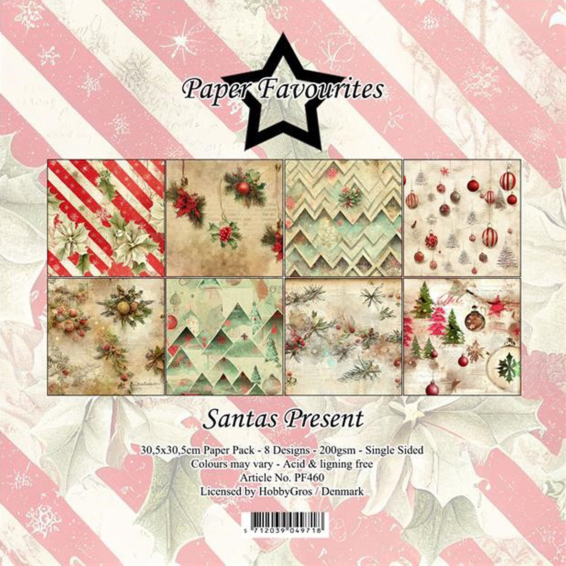 Crealive Paper Pad 200 g/m2 - 12’’ x 12’’ - Santas Present
Inhalt:
• 8 Blatt
• 8 Designs
Spezifikationen:
• 12’’ x 12’’ (30.5 cm x 30.5 cm)
• 200 g/m2
• einseitig bedruckt
• säure- und ligninfrei
Dieses Paper Pad ist geeignet für:
• Karten
• Boxen
• 3D-Projekte
• Geschenkboxen & Verpackungen
• Plotten
• Scrapbooking
• Basteln mit Kindern