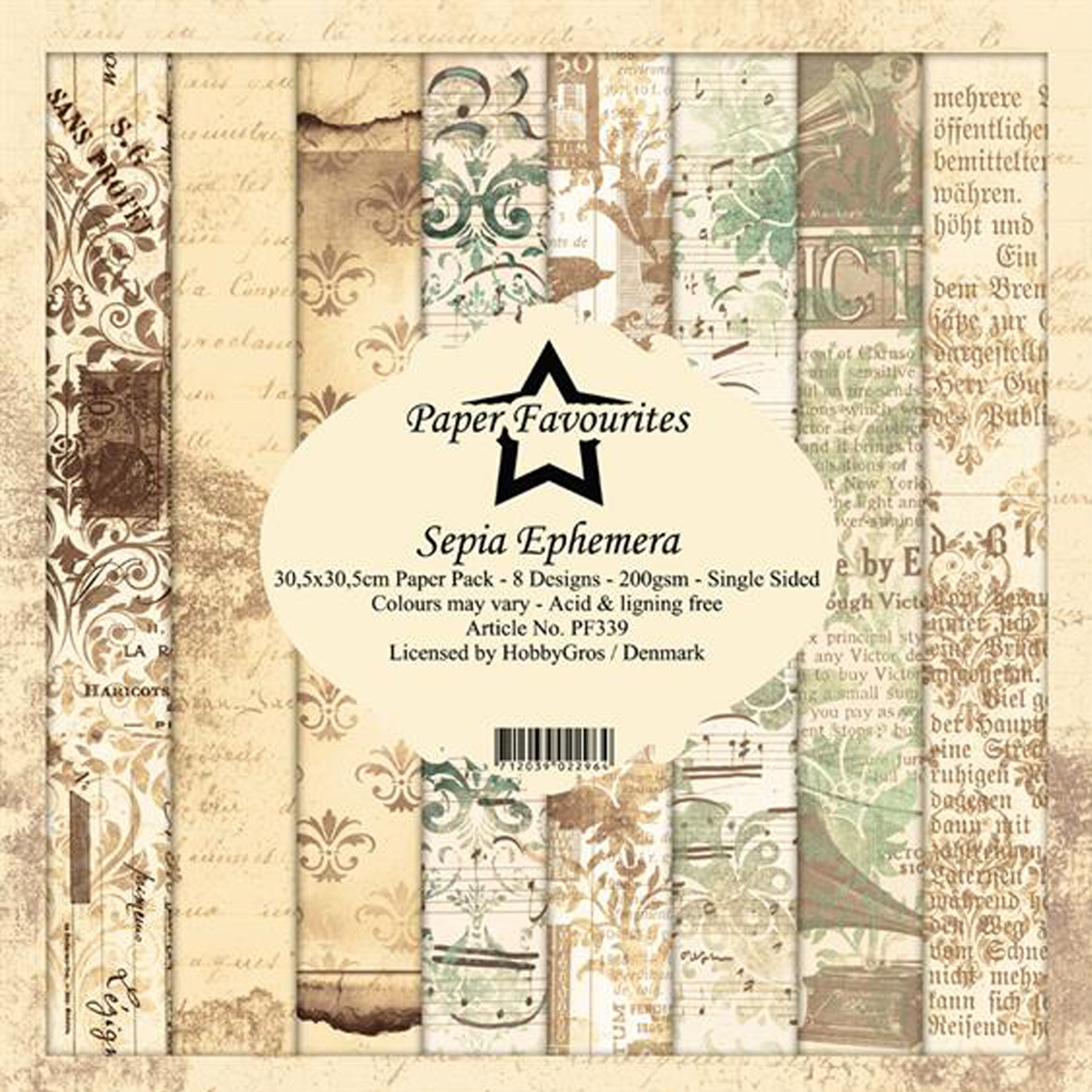 Crealive Paper Pad 200 g/m2 - 12’’ x 12’’ - Sepia Ephemera
Inhalt:
• 8 Blatt
• 8 Designs
Spezifikationen:
• 12’’ x 12’’ (30.5 cm x 30.5 cm)
• 200 g/m2
• einseitig bedruckt
• säure- und ligninfrei
Dieses Paper Pad ist geeignet für:
• Karten
• Boxen
• 3D-Projekte
• Geschenkboxen & Verpackungen
• Plotten
• Scrapbooking
• Basteln mit Kindern