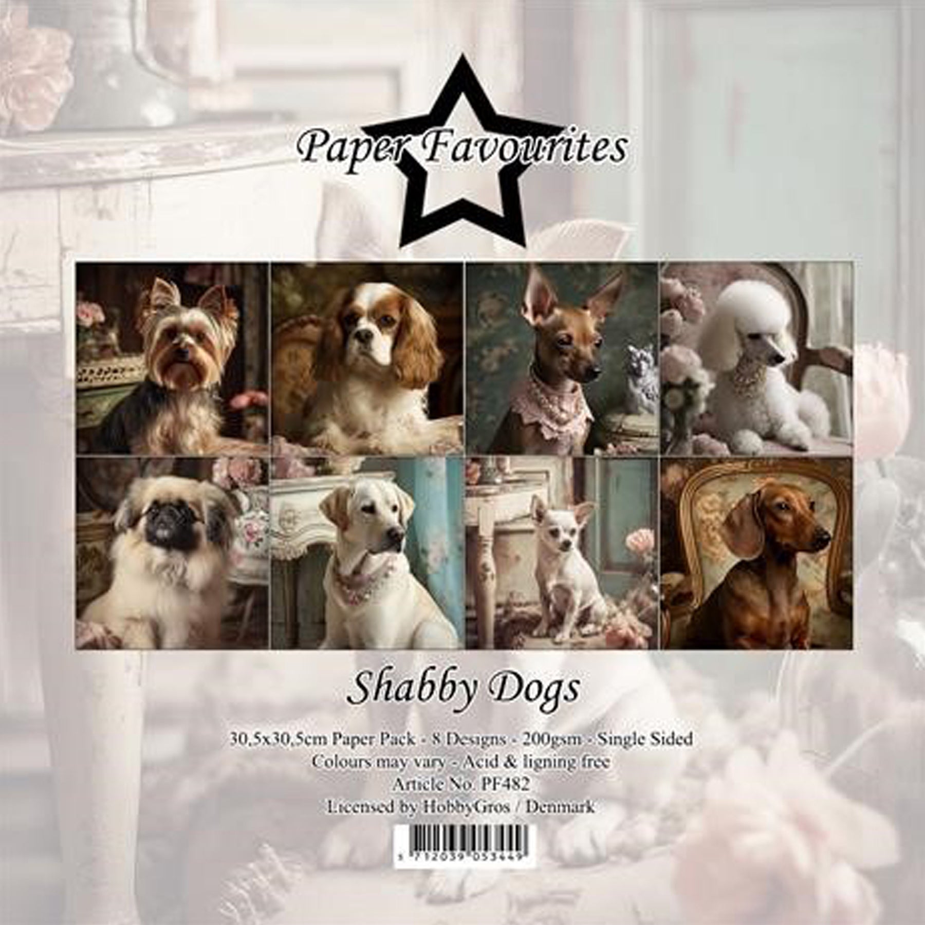 Crealive Paper Pad 200 g/m2 - 12’’ x 12’’ - Shabby Dogs
Inhalt:
• 8 Blatt
• 8 Designs
Spezifikationen:
• 12’’ x 12’’ (30.5 cm x 30.5 cm)
• 200 g/m2
• einseitig bedruckt
• säure- und ligninfrei
Dieses Paper Pad ist geeignet für:
• Karten
• Boxen
• 3D-Projekte
• Geschenkboxen & Verpackungen
• Plotten
• Scrapbooking
• Basteln mit Kindern