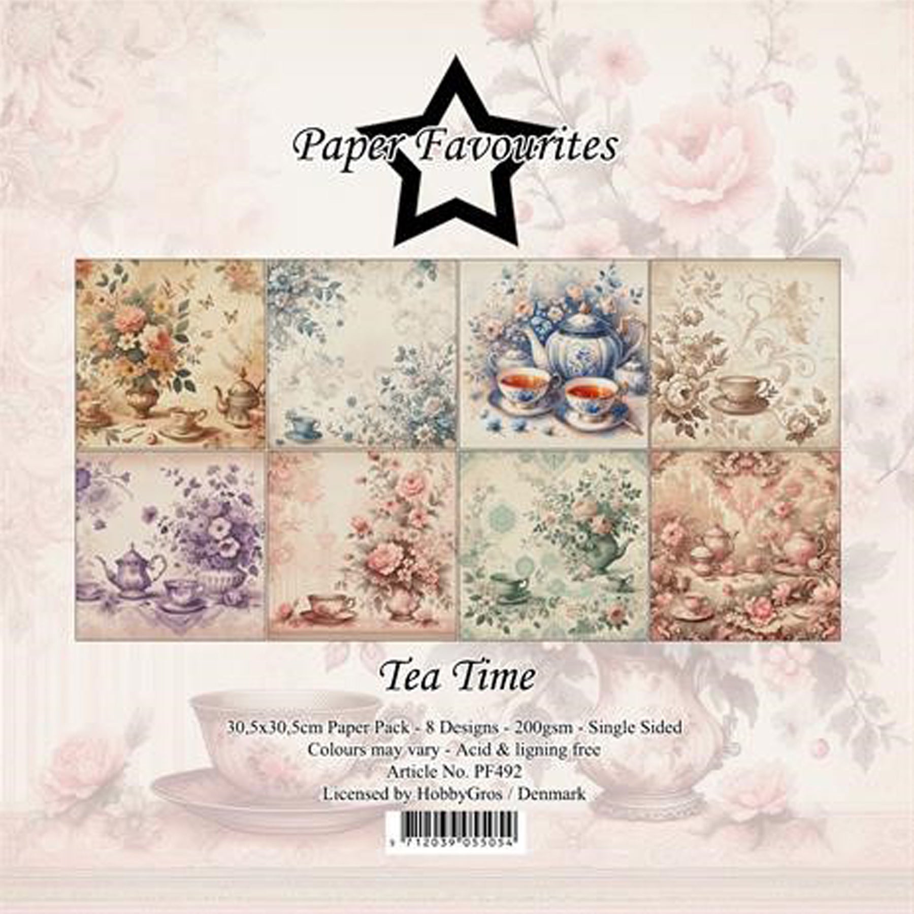 Crealive Paper Pad 200 g/m2 - 12’’ x 12’’ - Tea Time
Inhalt:
• 8 Blatt
• 8 Designs
Spezifikationen:
• 12’’ x 12’’ (30.5 cm x 30.5 cm)
• 200 g/m2
• einseitig bedruckt
• säure- und ligninfrei
Dieses Paper Pad ist geeignet für:
• Karten
• Boxen
• 3D-Projekte
• Geschenkboxen & Verpackungen
• Plotten
• Scrapbooking
• Basteln mit Kindern