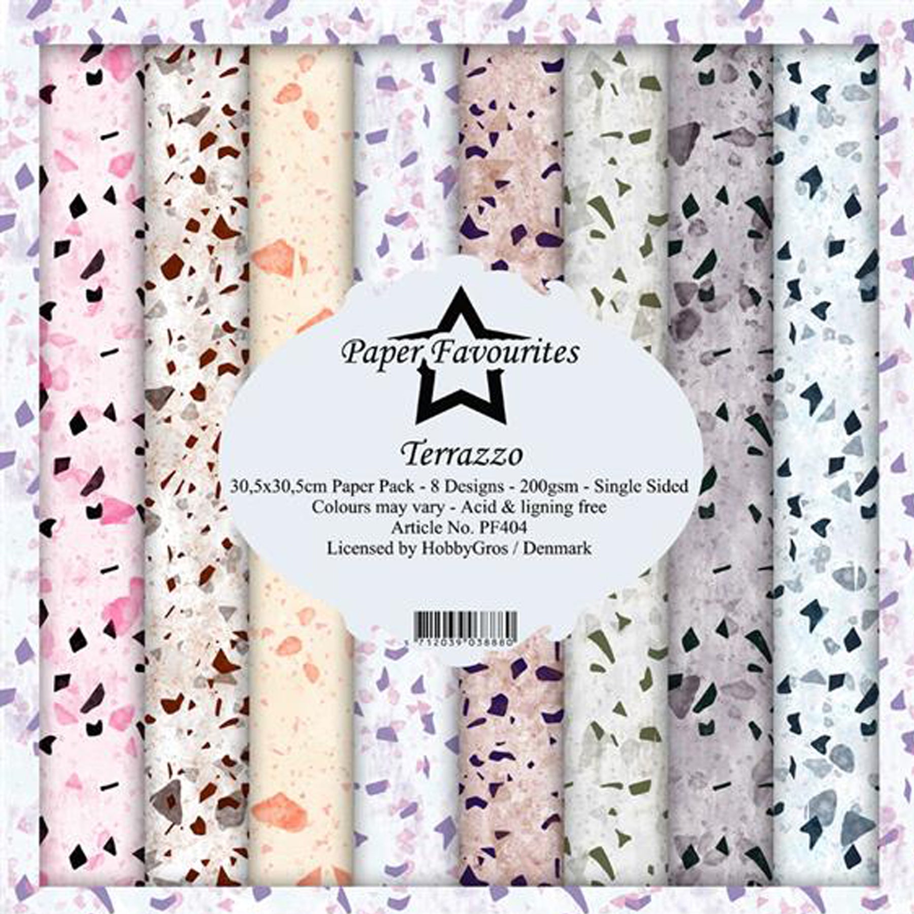 Crealive Paper Pad 200 g/m2 - 12’’ x 12’’ - Terrazzo
Inhalt:
• 8 Blatt
• 8 Designs
Spezifikationen:
• 12’’ x 12’’ (30.5 cm x 30.5 cm)
• 200 g/m2
• einseitig bedruckt
• säure- und ligninfrei
Dieses Paper Pad ist geeignet für:
• Karten
• Boxen
• 3D-Projekte
• Geschenkboxen & Verpackungen
• Plotten
• Scrapbooking
• Basteln mit Kindern