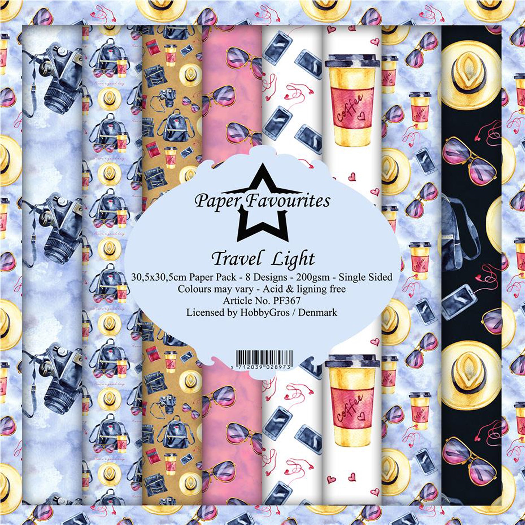 Crealive Paper Pad 200 g/m2 - 12’’ x 12’’ - Travel Light
Inhalt:
• 8 Blatt
• 8 Designs
Spezifikationen:
• 12’’ x 12’’ (30.5 cm x 30.5 cm)
• 200 g/m2
• einseitig bedruckt
• säure- und ligninfrei
Dieses Paper Pad ist geeignet für:
• Karten
• Boxen
• 3D-Projekte
• Geschenkboxen & Verpackungen
• Plotten
• Scrapbooking
• Basteln mit Kindern