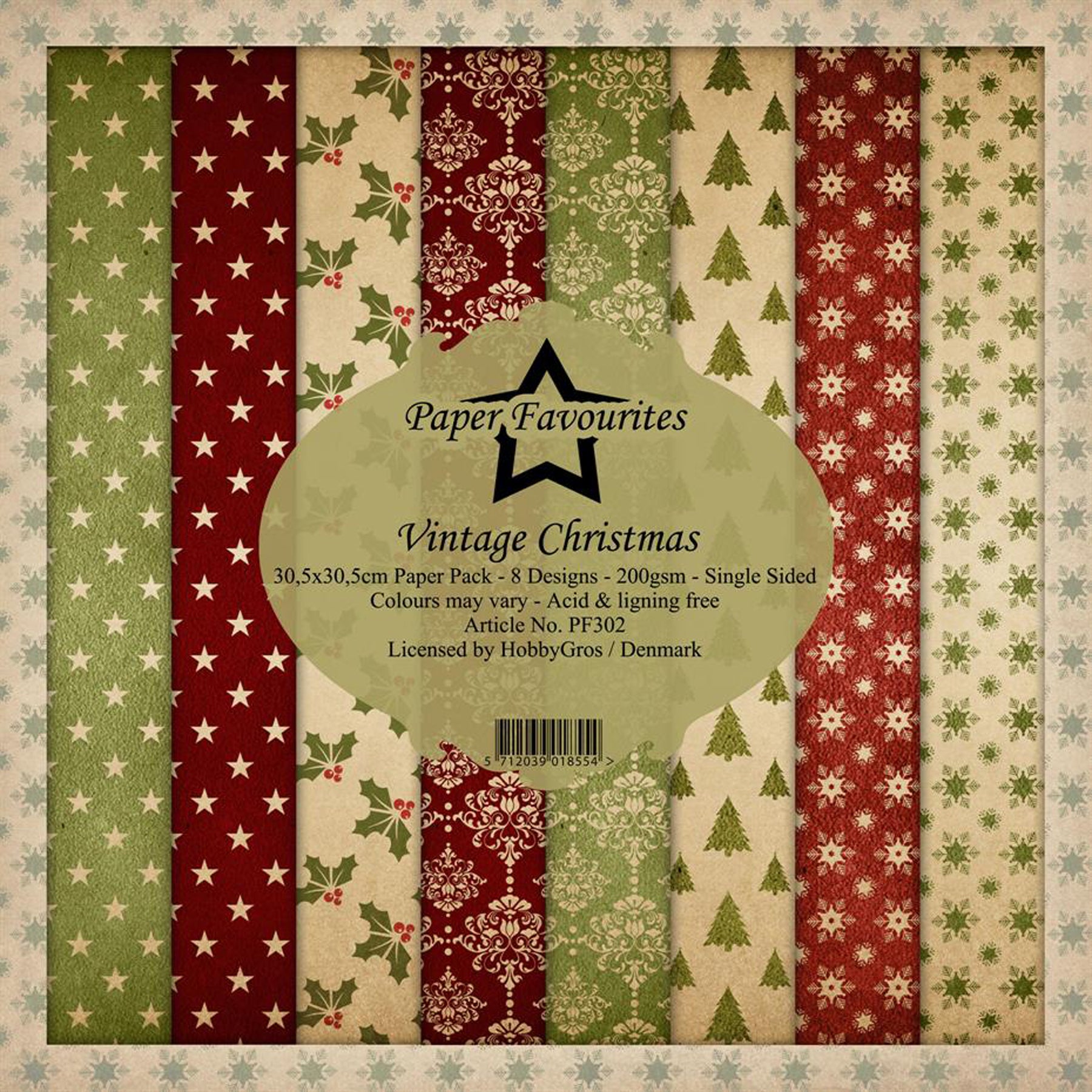 Crealive Paper Pad 200 g/m2 - 12’’ x 12’’ - Vintage Christmas
Inhalt:
• 8 Blatt
• 8 Designs
Spezifikationen:
• 12’’ x 12’’ (30.5 cm x 30.5 cm)
• 200 g/m2
• einseitig bedruckt
• säure- und ligninfrei
Dieses Paper Pad ist geeignet für:
• Karten
• Boxen
• 3D-Projekte
• Geschenkboxen & Verpackungen
• Plotten
• Scrapbooking