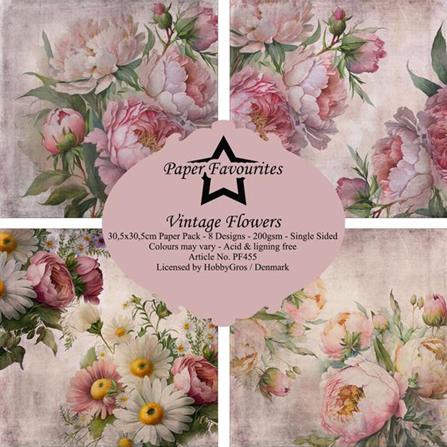 Crealive Paper Pad 200 g/m2 - 12’’ x 12’’ - Vintage Flowers
Inhalt:
• 8 Blatt
• 8 Designs
Spezifikationen:
• 12’’ x 12’’ (30.5 cm x 30.5 cm)
• 200 g/m2
• einseitig bedruckt
• säure- und ligninfrei
Dieses Paper Pad ist geeignet für:
• Karten
• Boxen
• 3D-Projekte
• Geschenkboxen & Verpackungen
• Plotten
• Scrapbooking
• Basteln mit Kindern