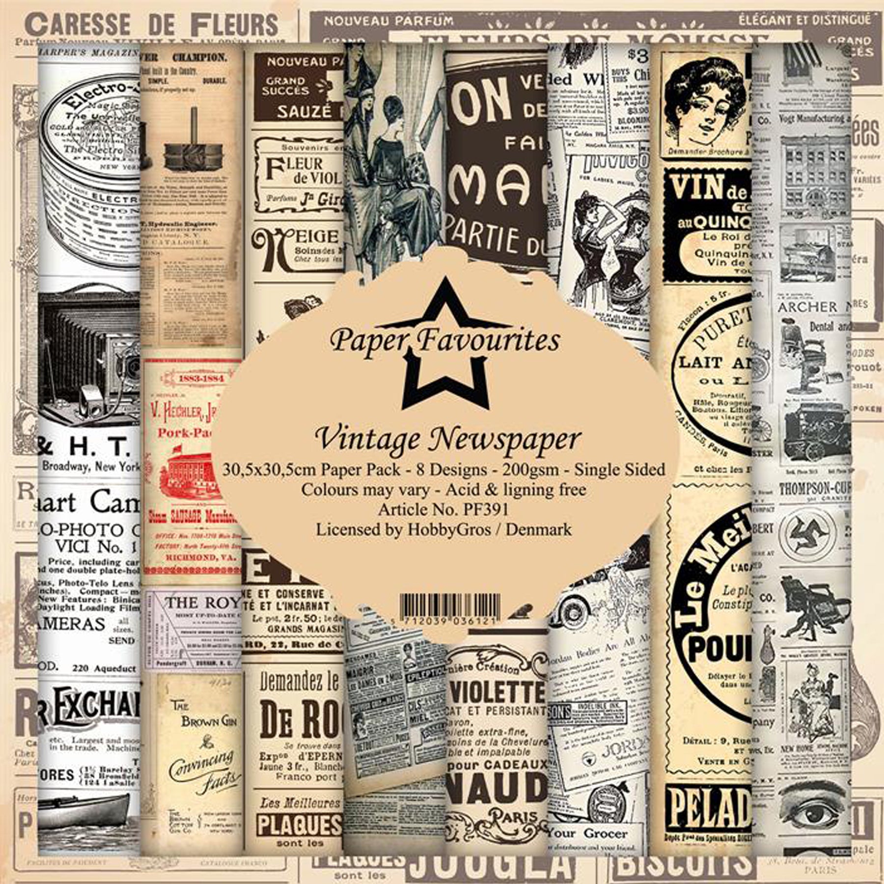Crealive Paper Pad 200 g/m2 - 12’’ x 12’’ - Vintage Newspaper
Inhalt:
• 8 Blatt
• 8 Designs
Spezifikationen:
• 12’’ x 12’’ (30.5 cm x 30.5 cm)
• 200 g/m2
• einseitig bedruckt
• säure- und ligninfrei
Dieses Paper Pad ist geeignet für:
• Karten
• Boxen
• 3D-Projekte
• Geschenkboxen & Verpackungen
• Plotten
• Scrapbooking
• Basteln mit Kindern