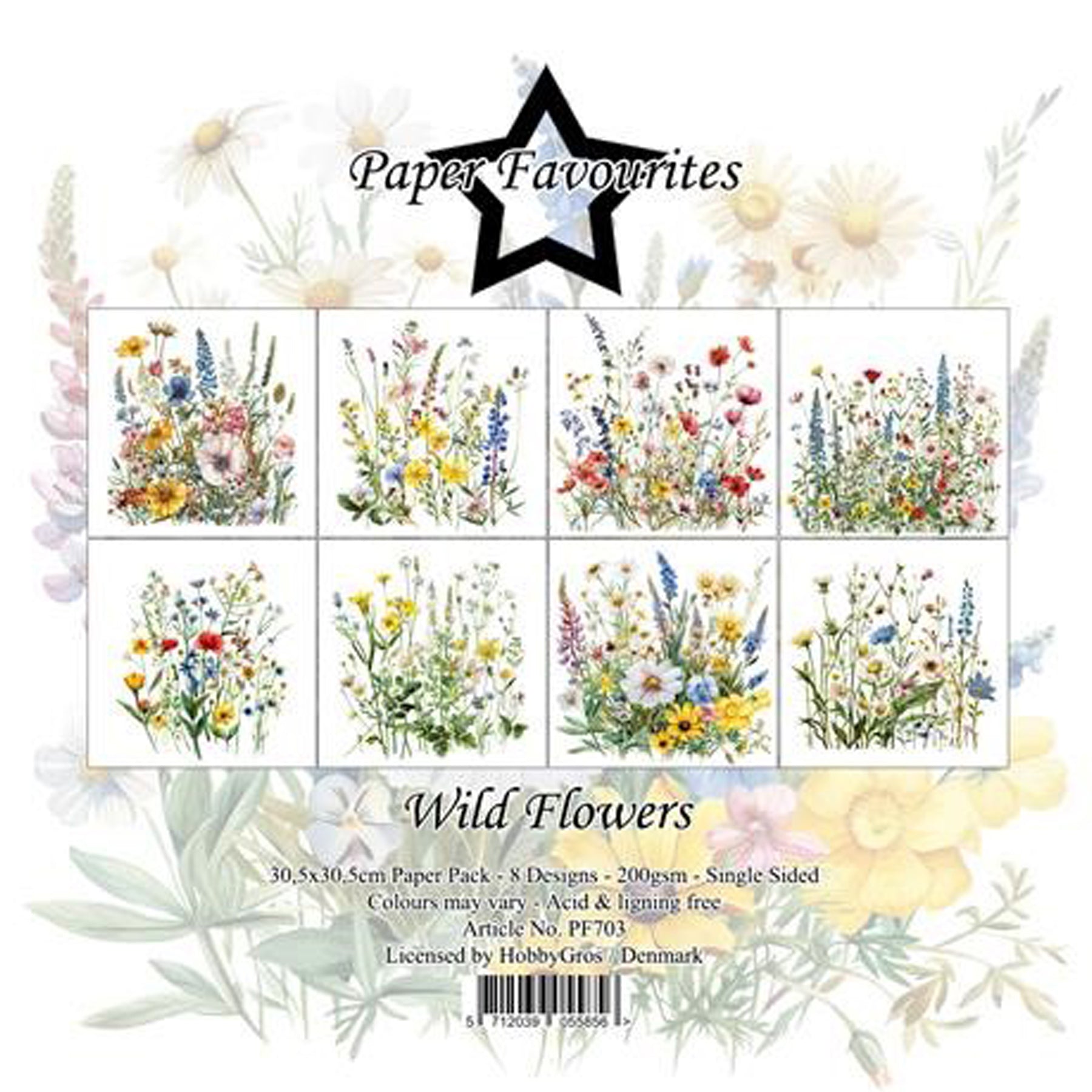 Crealive Paper Pad 200 g/m2 - 12’’ x 12’’ - Wild Flowers
Inhalt:
• 8 Blatt
• 8 Designs
Spezifikationen:
• 12’’ x 12’’ (30.5 cm x 30.5 cm)
• 200 g/m2
• einseitig bedruckt
• säure- und ligninfrei
Dieses Paper Pad ist geeignet für:
• Karten
• Boxen
• 3D-Projekte
• Geschenkboxen & Verpackungen
• Plotten
• Scrapbooking
• Basteln mit Kindern