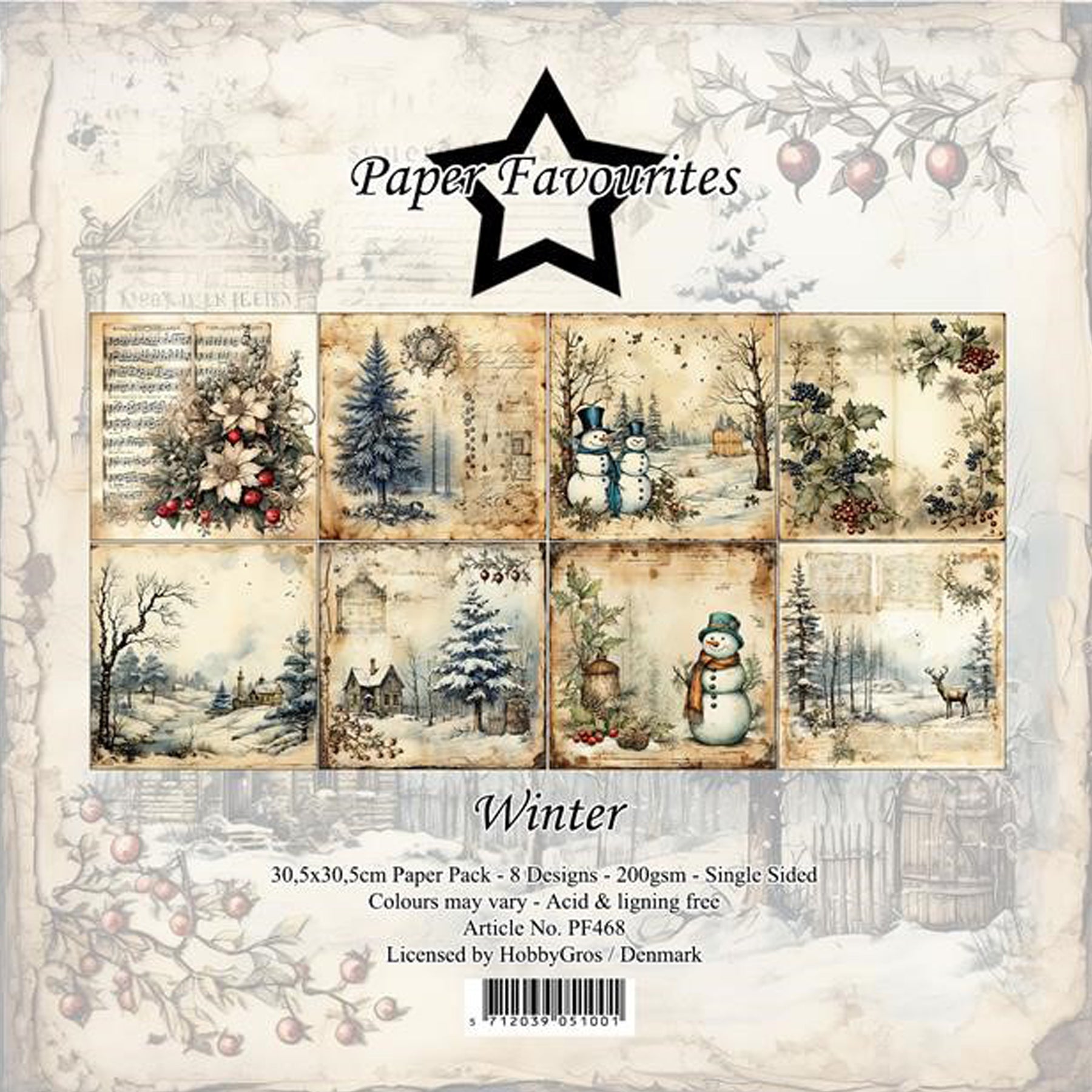 Crealive Paper Pad 200 g/m2 - 12’’ x 12’’ - Winter
Inhalt:
• 8 Blatt
• 8 Designs
Spezifikationen:
• 12’’ x 12’’ (30.5 cm x 30.5 cm)
• 200 g/m2
• einseitig bedruckt
• säure- und ligninfrei
Dieses Paper Pad ist geeignet für:
• Karten
• Boxen
• 3D-Projekte
• Geschenkboxen & Verpackungen
• Plotten
• Scrapbooking
• Basteln mit Kindern