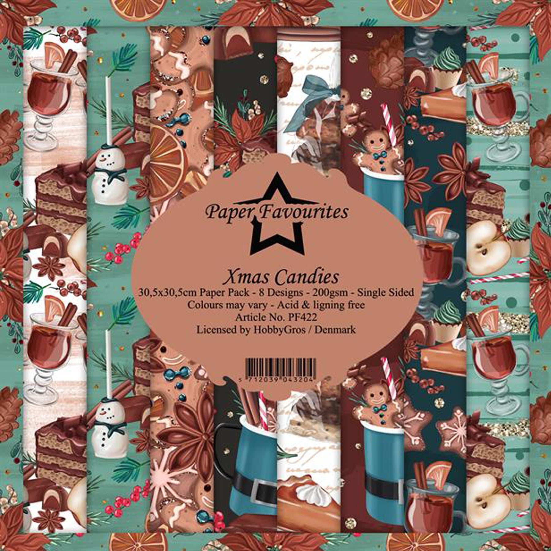 Crealive Paper Pad 200 g/m2 - 12’’ x 12’’ - Xmas Candies
Inhalt:
• 8 Blatt
• 8 Designs
Spezifikationen:
• 12’’ x 12’’ (30.5 cm x 30.5 cm)
• 200 g/m2
• einseitig bedruckt
• säure- und ligninfrei
Dieses Paper Pad ist geeignet für:
• Karten
• Boxen
• 3D-Projekte
• Geschenkboxen & Verpackungen
• Plotten
• Scrapbooking
• Basteln mit Kindern