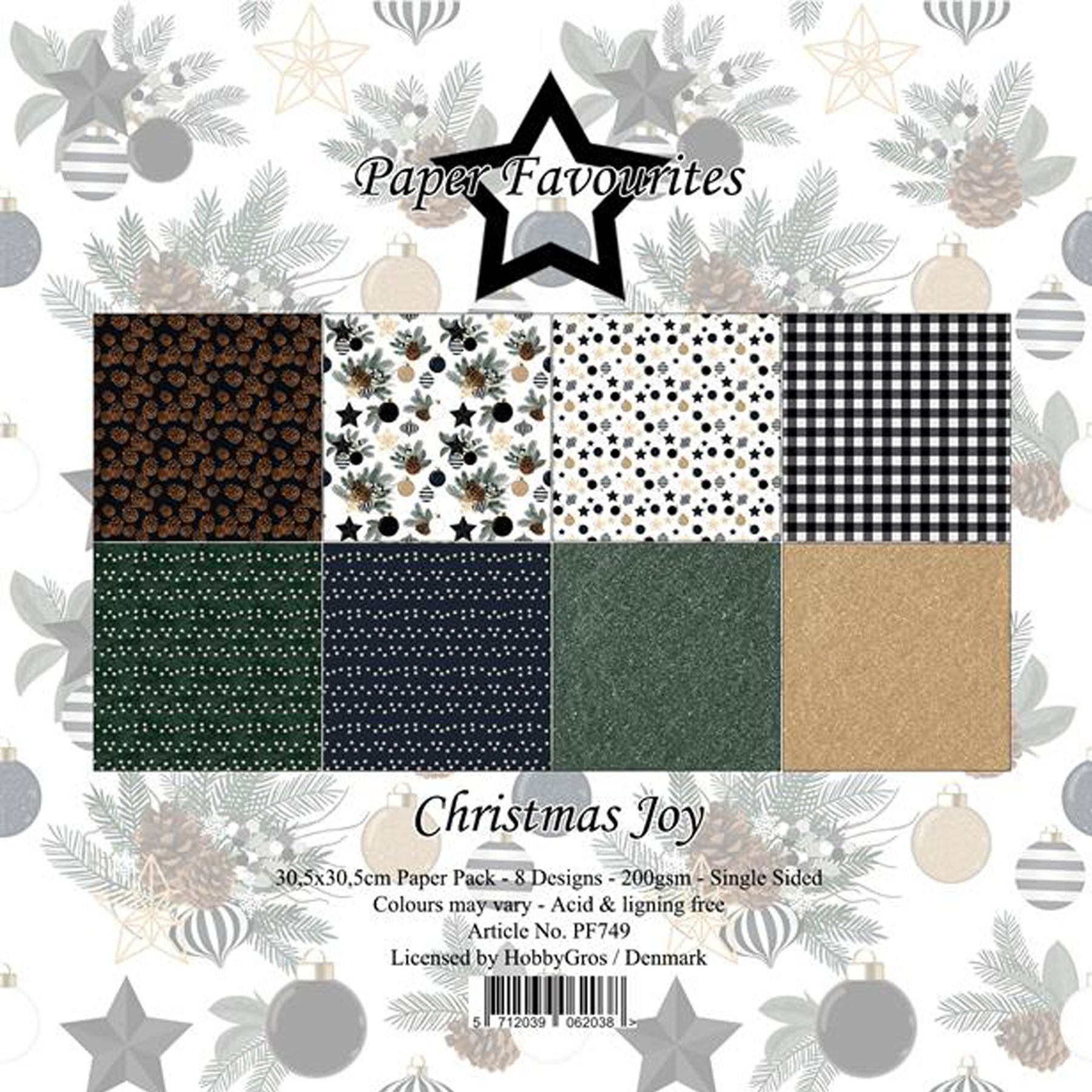 Crealive Paper Pad 200 g/m2 - 12’’ x 12’’ - Christmas Joy
Inhalt:
• 8 Blatt
• 8 Designs
Spezifikationen:
• 12’’ x 12’’ (30.5 cm x 30.5 cm)
• 200 g/m2
• einseitig bedruckt
• säure- und ligninfrei
Dieses Paper Pad ist geeignet für:
• Karten
• Boxen
• 3D-Projekte
• Geschenkboxen & Verpackungen
• Plotten
• Scrapbooking
• Stanzen
• Prägen
• Journaling
• Mixed Media
Dieses einseitig bedruckte Designpapier im weihnachtlichen Look ist eine super Basis für kreative, spezielle, individuelle Karten, Plotts, Sc