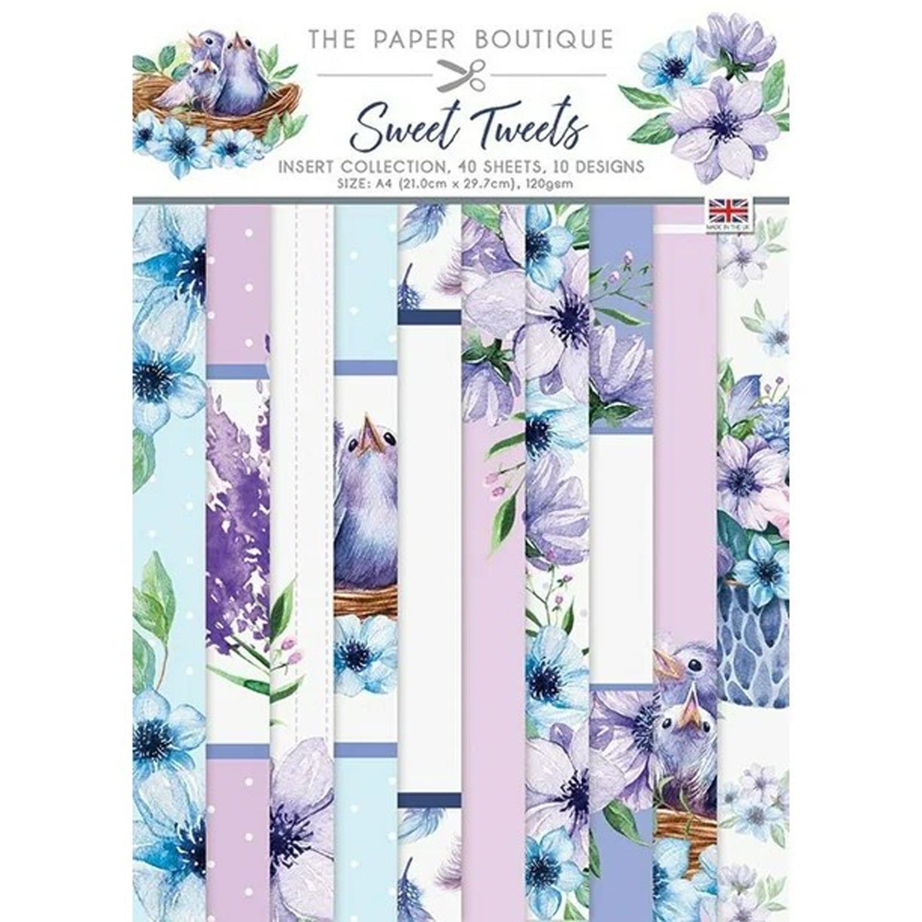 Crealive Papierblock 120 g/m2 - A4 - Sweet Tweets
Spezifikationen:
• 40 Blätter
• 10 Designs
• A4 (21.0 cm x 29.7 cm)
• 120 g/m2
• Marke: The Paper Boutique
Dieses Designpapier ist geeignet für:
• Briefe
• Verzierungen von Karten, Geschenkboxen & Verpackungen
• Plotten
• Stanzen
• Scrapbooking
• Mixed Media
• Journaling
Dieses blumige Motivpapier mit 10 verschiedenen Designs ist eine tolle Basis für wunderbare Briefe, Karten, Scrapbooking, Journaling, als Dekoration auf deinen Geschenkboxen & Verpack