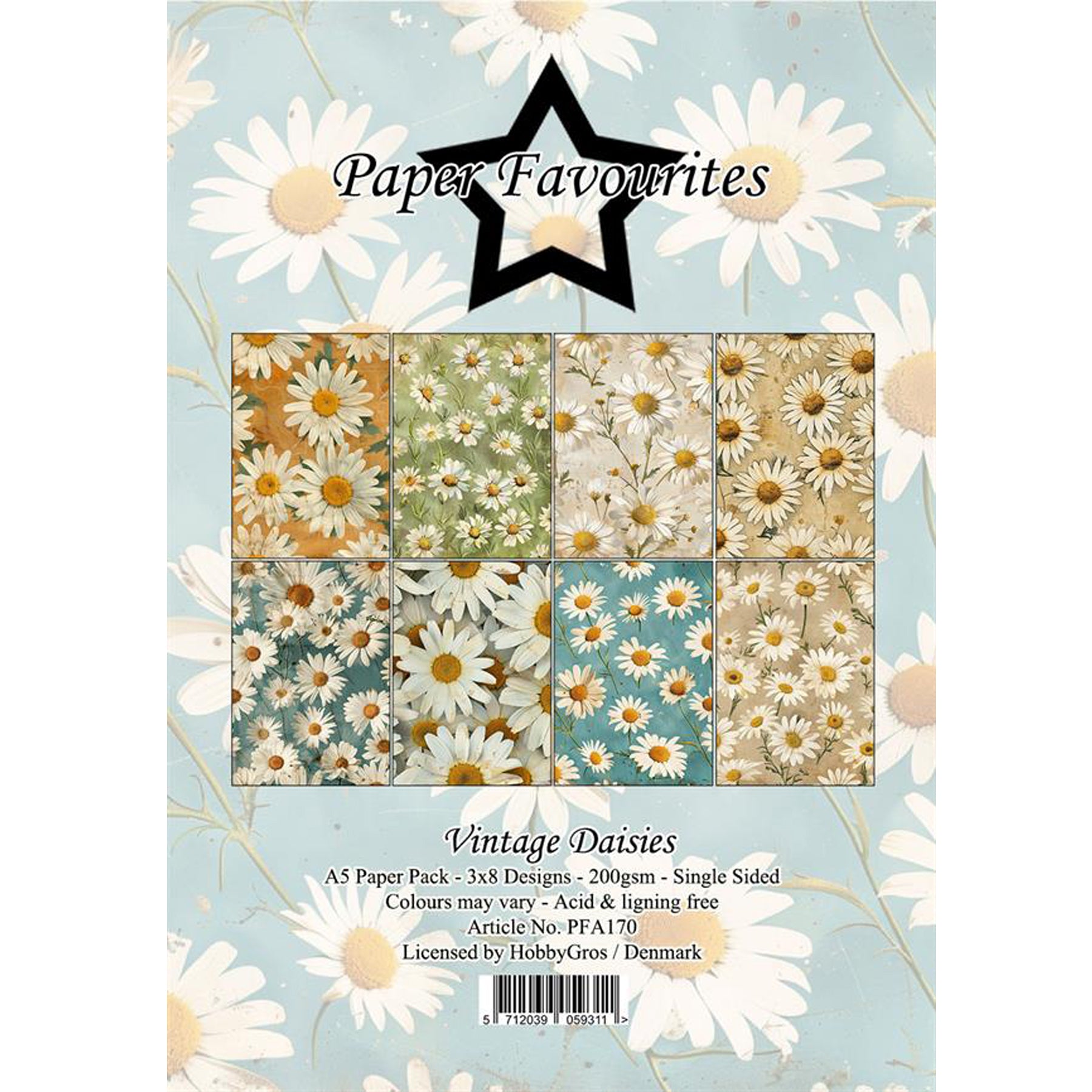 Crealive Paper Pad 200 g/m2 - A5 - Vintage Daisies
Inhalt:
• 24 Bogen
• 8 Designs
Spezifikationen:
• A5 (14.8 x 21 cm)
• 200 g/m2
• einseitig bedruckt
• säure- und ligninfrei
Dieses Paper Pad ist geeignet für:
• Karten
• Karten-Verzierungen
• Plotten
• Stanzen
• Prägen
• Scrapbooking
Dieses einseitig bedruckte Designpapier mit Gänseblümchen-Designs im Vintage-Look ist eine wunderbare Basis für kreative, spezielle, individuelle Karten, Plotts, Verzierungen von Geschenktaschen, Schachteln, Karten, Ges