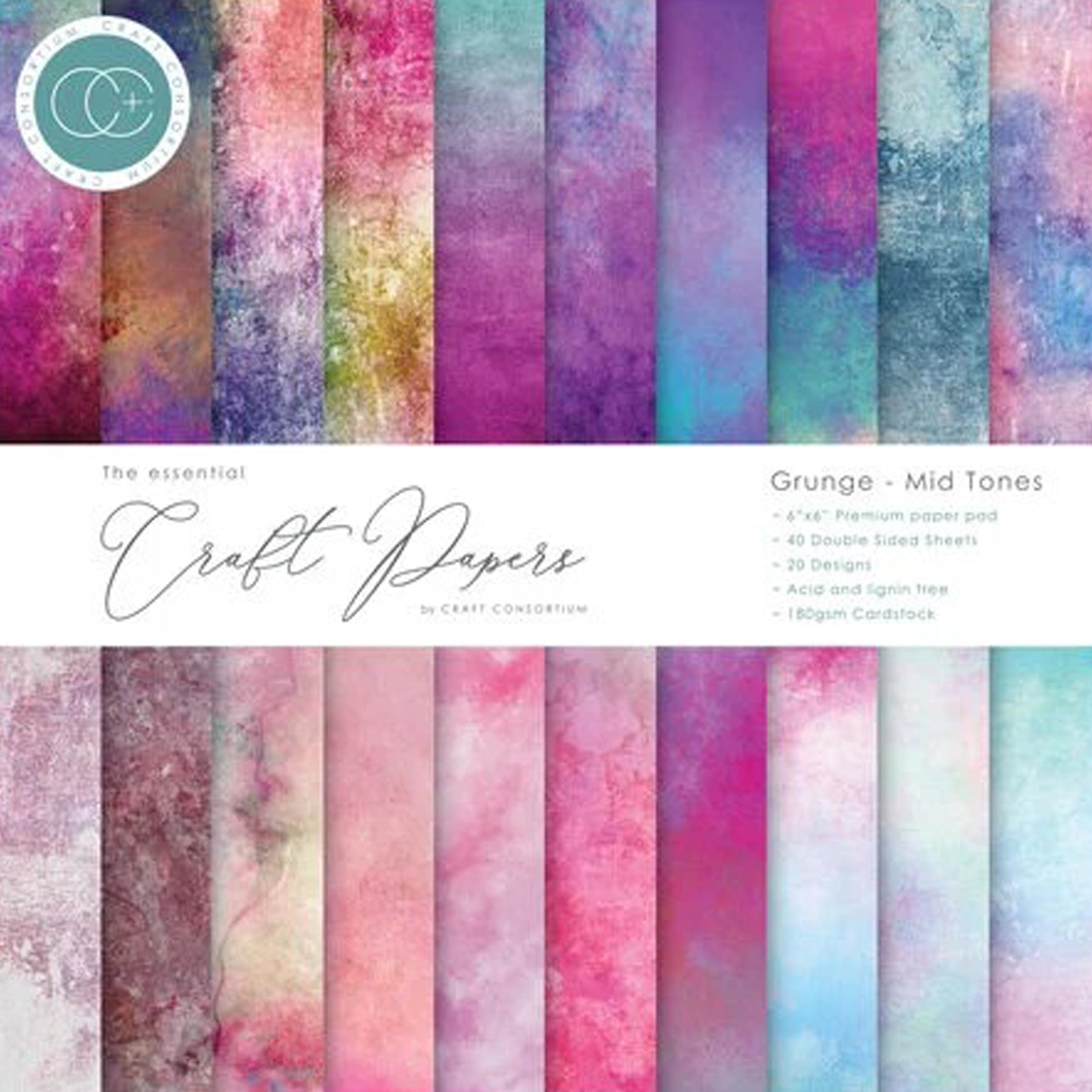 Crealive Premium Paper Pad 180 g/m2 - 6’’ x 6’’ - Grunge Mid Tones
Inhalt:
• 40 Bogen
• 20 Designs
• beidseitig bedruckt
Spezifikationen:
• 6’’ x 6’’ 15.25 cm x 15.25 cm) Motivpapier
• 180 g/m2
• beidseitig bedruckt
• säure- und ligninfrei
• lässt sich gut schneiden
Dieses Paper Pad / Designpapier ist geeignet für:
• Karten-Verzierungen
• Verpackungs-Dekoration
• Plotten
• Scrapbooking