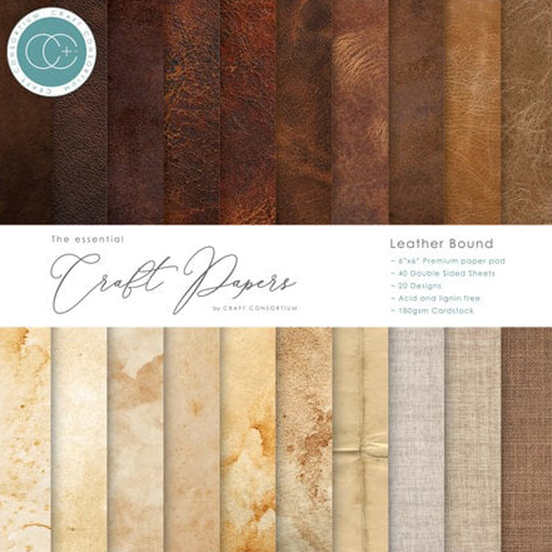 Crealive Premium Paper Pad / Papierblock 180 g/m2 - 12’’ x 12’’ - Leather Bound
Spezifikationen:
• 40 Blätter
• 20 Designs
• 6’’ x 6’’ (15.25 cm x 15.25 cm)
• 180 g/m2
• beidseitig bedruckt
• säure- und ligninfrei
• lässt sich super schneiden mit allen Schneidemaschinen / Plotter
Dieses Designpapier ist geeignet für:
• Verzierungen von Geschenkboxen & Verpackungen
• Plotten
• Scrapbooking
• Mixed Media
• Journaling