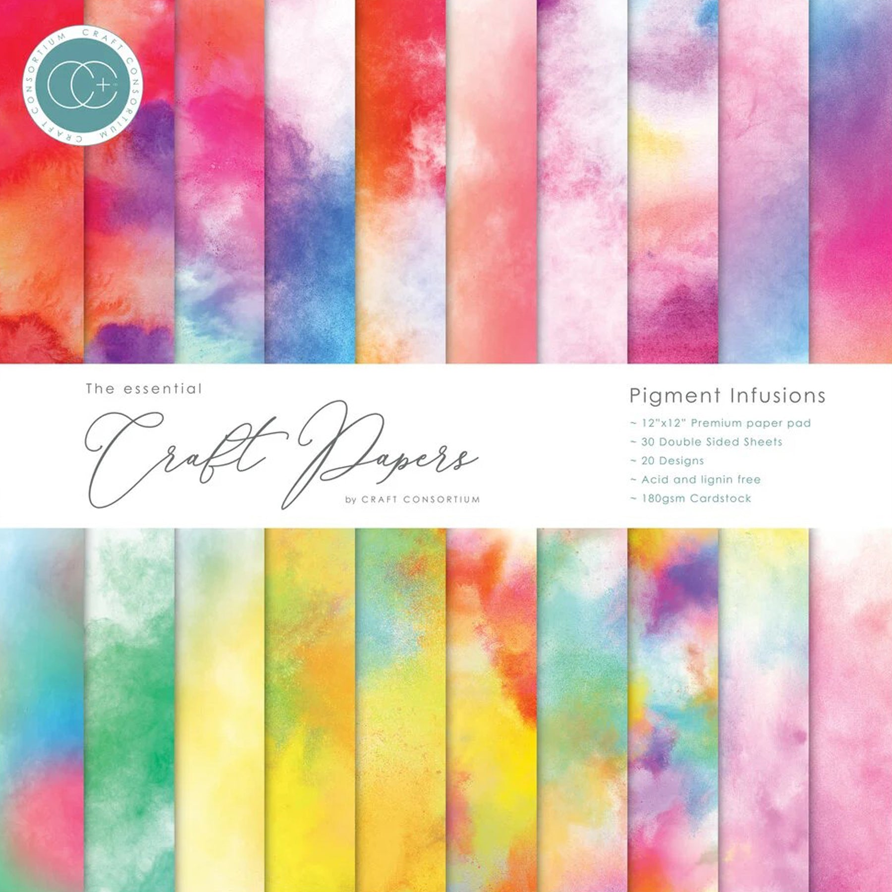 Crealive Premium Paper Pad 180 g/m2 - 12’’ x 12’’ - Pigment Infusions
Spezifikationen:
• 12’’ x 12’’ (30.5 cm x 30.5 cm) Motivpapier
• 180 g/m2
• beidseitig bedruckt
• säure- und ligninfrei
• 20 Designs
Inhalt:
• 30 Bogen
• 20 Designs
• beidseitig bedruckt
Dieses Paper Pad / Designpapier ist geeignet für:
• Karten
• Karten-Verzierungen
• Kuverts
• Verzierungen von Geschenkboxen & Verpackungen
• Plotten
• Scrapbooking