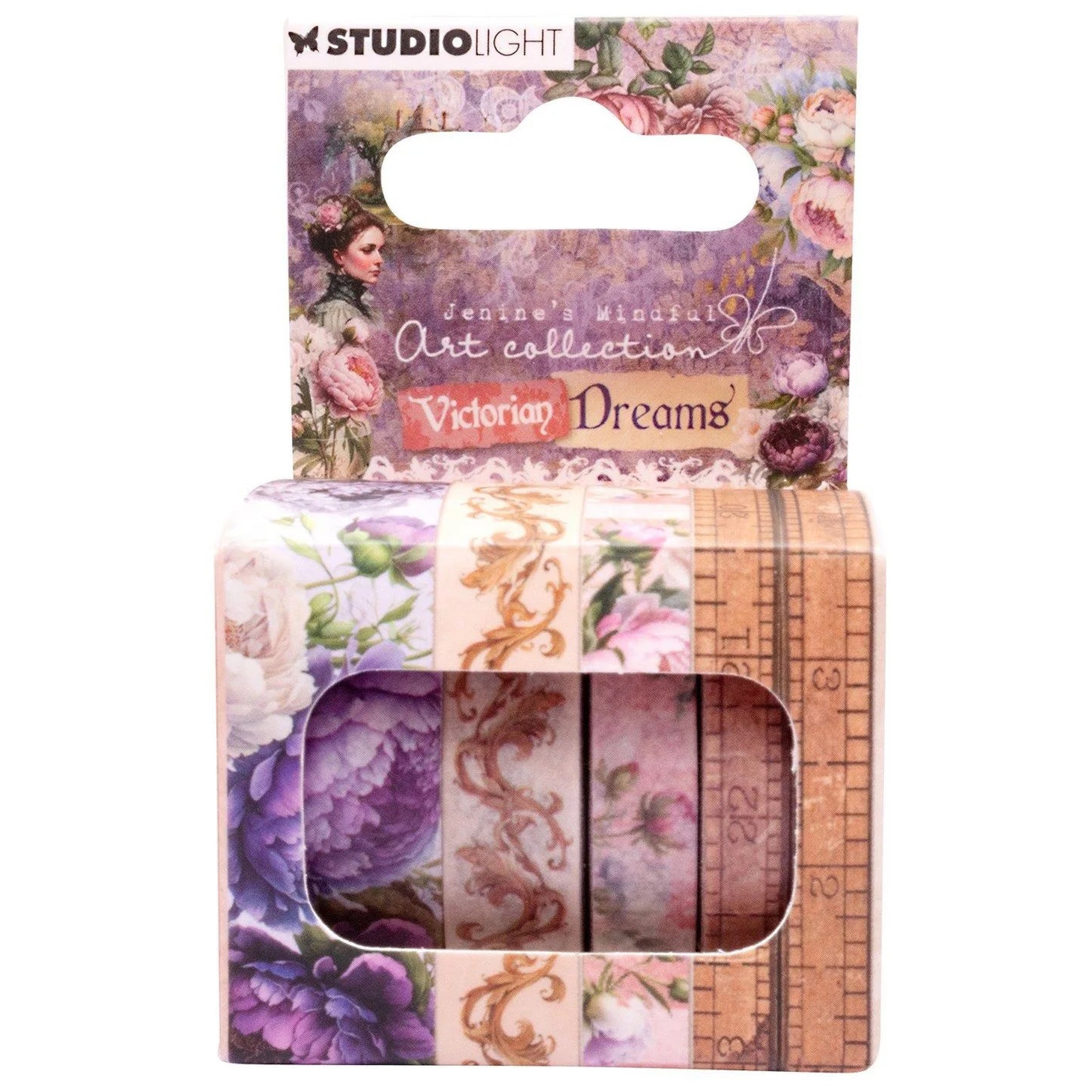 Crealive Washi-Tape - Victorian Dreams Flowers & Borders Diese 4 Washi Tapes in unterschiedlichen Breiten sind mit wunderschönen viktorianischen & blumigen Mustern versehen. Inhalt: • 4 Washi Tapes