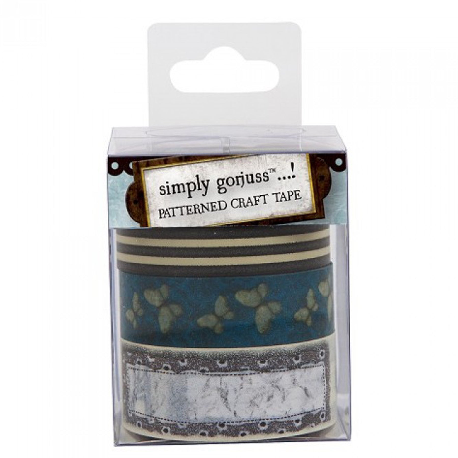 Crealive Washi-Tape - Simply Gorjuss Diese 3 Washi Tapes in unterschiedlichen Breiten sind mit schönen Mustern versehen. Inhalt: • 3 Washi Tapes o 1 x 10 mm breit o 1 x 15 mm breit o 1 x 20 mm breit Washi Tapes sind geeignet für: • Papier- & Karten-Verzierungen • Scrapbooking