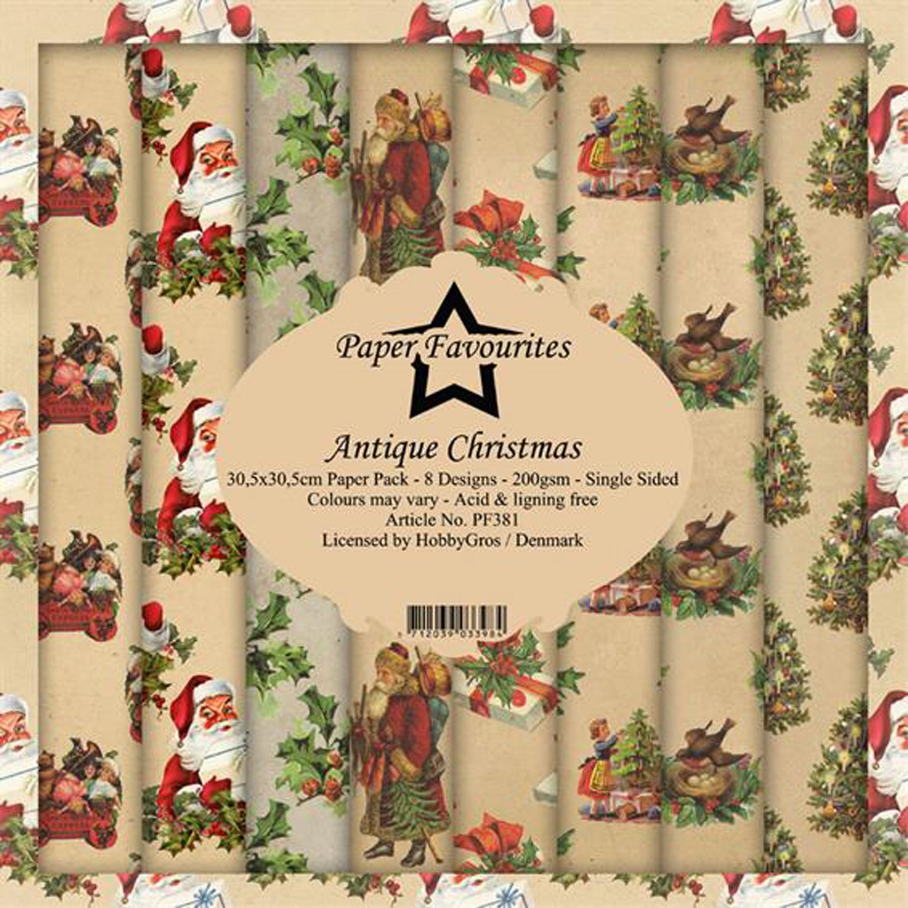 Crealive Paper Pad 200 g/m2 - 12’’ x 12’’ - Antique Christmas Inhalt: 8 Blatt 8 Designs Spezifikationen: 12’’ x 12’’ (30.5 cm x 30.5 cm) 200 g/m2 einseitig bedruckt säure- und ligninfrei Dieses Paper Pad ist geeignet für: Karten Boxen 3D-Projekte Geschenkboxen & Verpackungen Plotten Scrapbooking