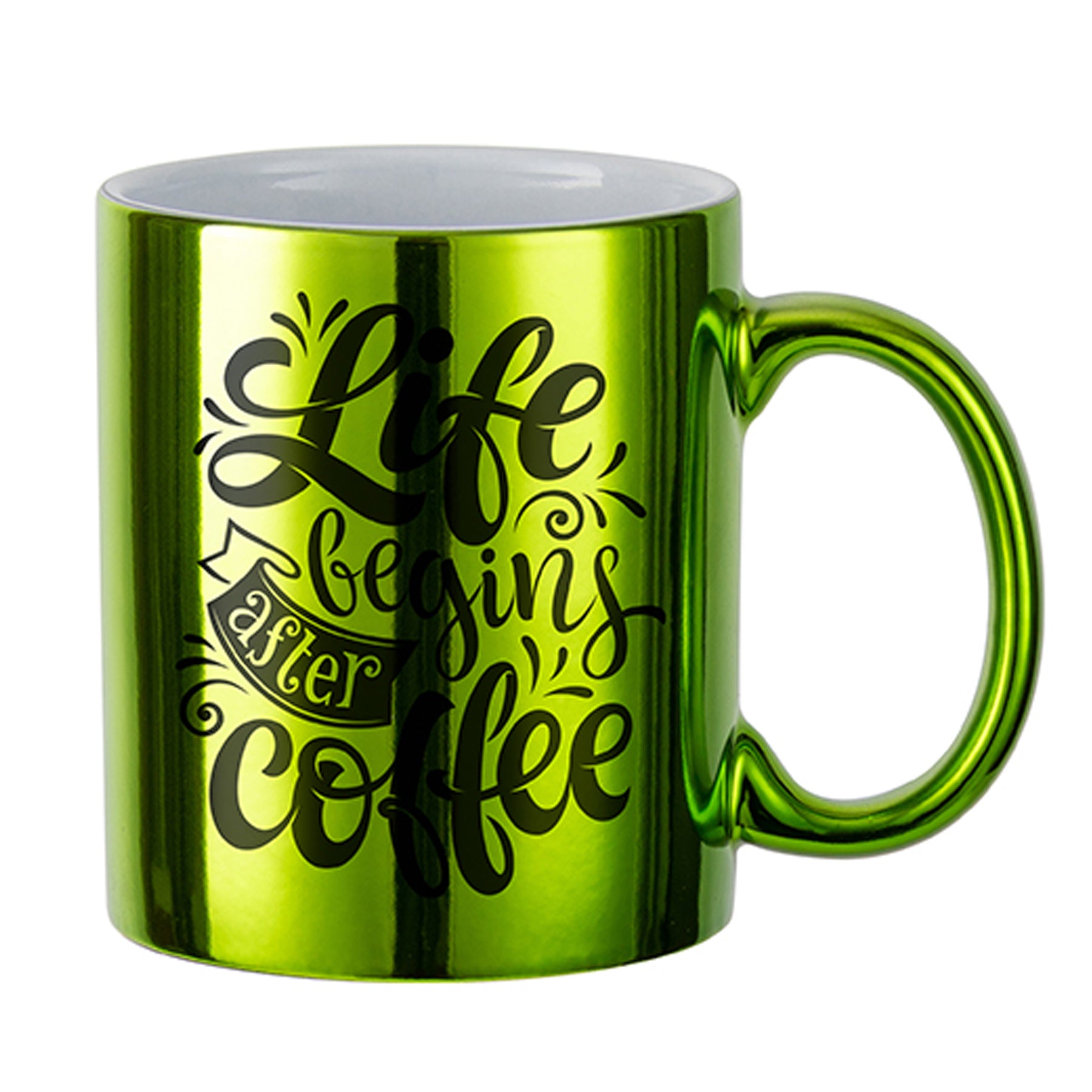 Crealive Keramiktasse - Plated Chrom Effekt Diese aussergewöhnliche Keramiktasse mit Chrom Effekt / Spiegeleffekt ist ein echter Hingucker! Sie ist für den Sublimationsdruck / Infusible Ink und lässt sich auf unzählige Arten gestalten. Die leuchtende Farbe ist angenehm glatt und macht sie, persönlich gestaltet, zu einem echten Unikat! Inhalt: • 1 Keramiktasse Chrom Effekt Diese Keramiktasse ist geeignet für: • Tassen-Kreationen mit dem Sublimationsdruck-Verfahren • Infusible Ink