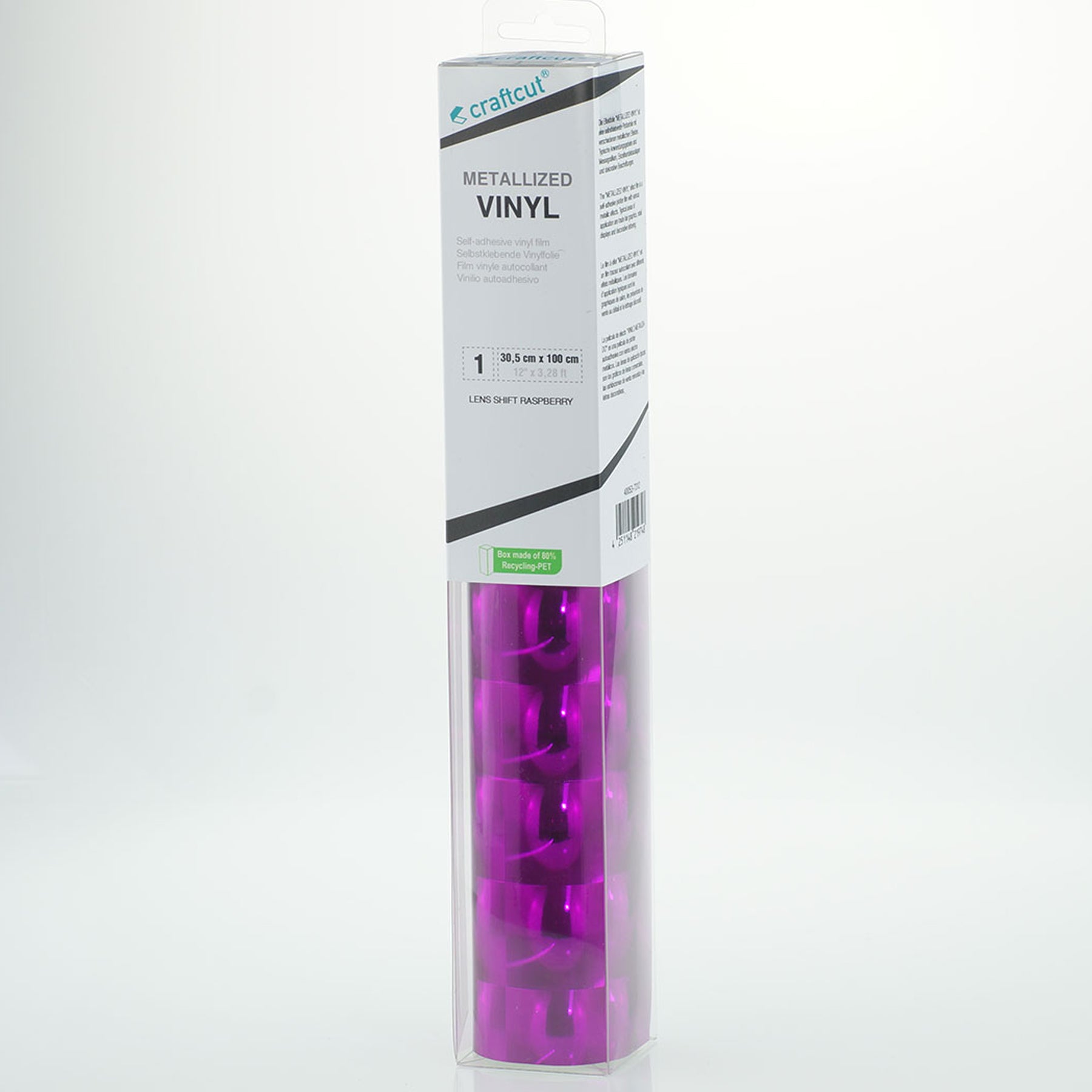 Crealive craftcut® Effekt Vinylfolie - Lens Shift Raspberry Mit der selbstklebenden craftcut® Effekt Vinylfolie, verleihst du deinen Projekten das gewisse Etwas. Ob für Kartengestaltung, Schriftzüge, zu festlichen Anlässen, Veredlung von Objekten oder vielen anderen Projekten, die besondere Optik der craftcut® Effekt Vinylfolie macht jedes Projekt besonders. Inhalt: 1 Rolle à 30.5 cm x 100 cm Diese Vinylfolie ist geeignet für: Beschriftung von allerlei Dekoartikel, Wohnaccessoires (kein Stoff)