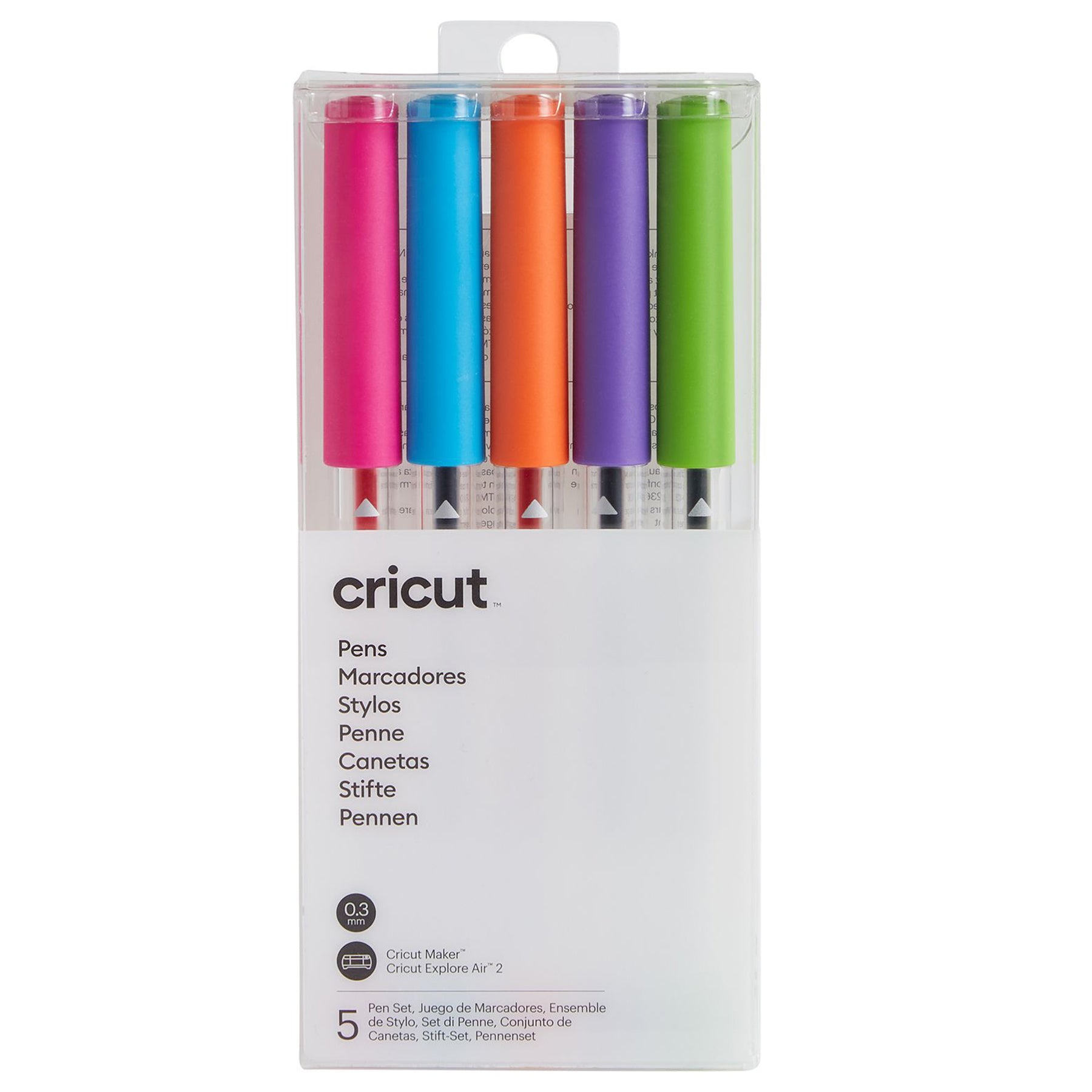 Crealive Cricut Zeichenstifte - Leuchtend - 0.3 mm / Extra Fine Point Pen Set Brights
Inhalt:
• 5 Zeichenstifte in leuchtenden Farben
Spezifikationen:
• 0.3 mm (extra feine Spitze)
• Farben: Pink, Blau, Orange, Violett & Limonengrün
• wasserbasiert
• säurefrei
• ungiftig
• nach dem Trocknen permanent
Anleitung:
• Design auswählen
• Stift in die Halterung (A)
• Loslegen
Kompatible Geräte:
• Cricut Maker
• Cricut Maker 3
• Cricut Explore Air 2
• Cricut Explore 3