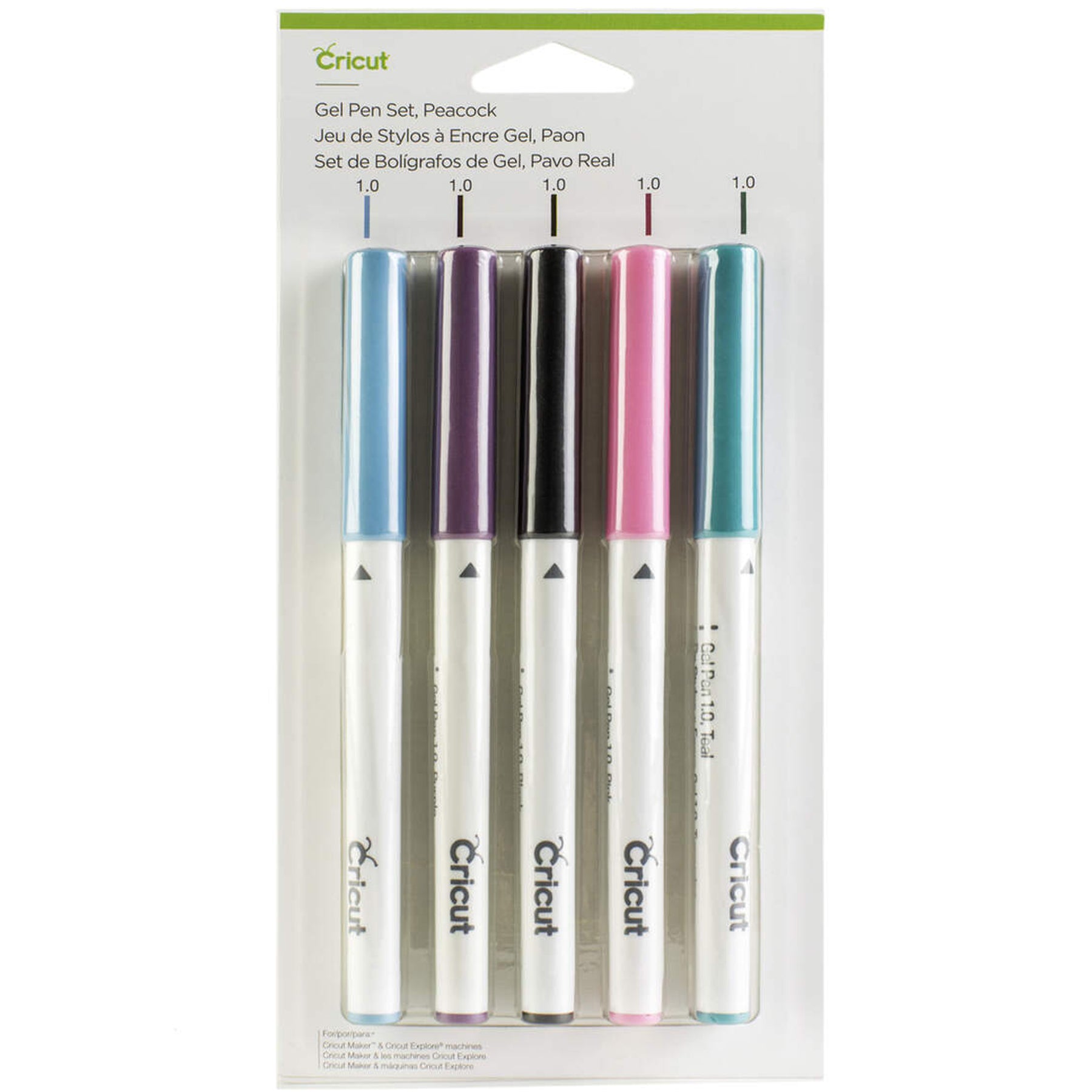 Crealive Cricut Gel Zeichenstifte 1.0 mm - Peacock
Inhalt:
• 5 Gel Stifte (je 1 x Aqua, Violett, Schwarz, Rosa & Türkis)
Spezifikationen:
• 1.0 mm Spitze
• Farben: Aqua, Violett, Schwarz, Rosa & Türkis
• wasserbasiert
• säurefrei
• ungiftig
• nach dem Trocknen permanent
Anleitung:
• Design auswählen
• Stift in die Halterung (A)
• Loslegen