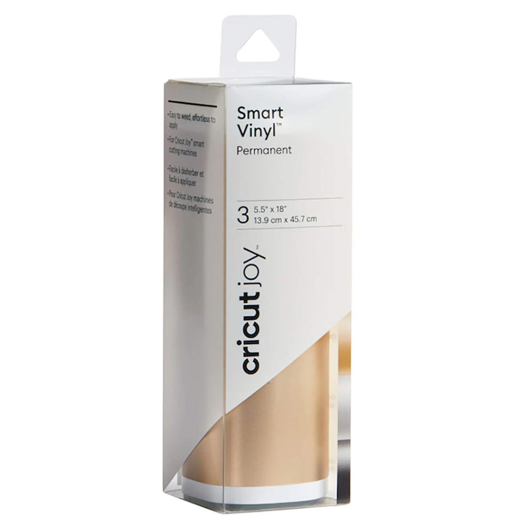 Crealive Cricut Joy Smart Vinylfolie Permanent - Metallic Eleganz
Die Smart Vinylfolie von Cricut funktioniert ohne Schneidematte. Du kannst sie also einfach in die Joy einlegen & loslegen. Sie lässt sich leicht Entgittern und mühelos übertragen.
Inhalt:
• 3 Bögen Cricut Joy Smart Vinyl
Spezifikationen:
• Cricut Joy Smart Vinyl
• Farben: Champagne, Silver & Gunmetal
• selbstklebend
• permanent; hält bis zu 3 Jahren
• Grösse: je 13.9 x 45.7 cm
• wasser- und licht-beständig
Die Joy Smart Vinylfolie ist