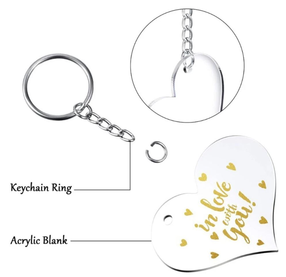 Disque acrylique pour porte-clés - coeur