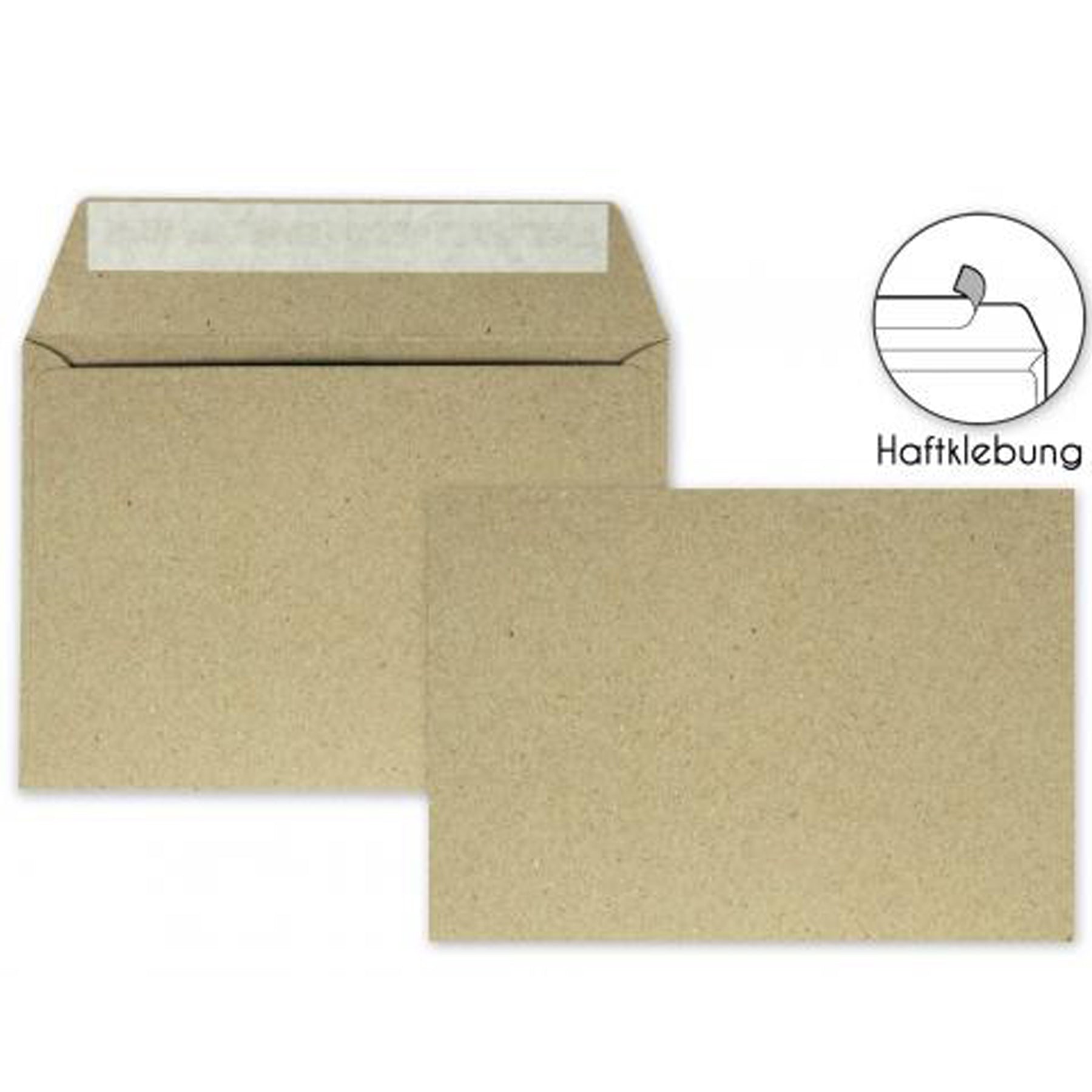 Crealive Kuvert / Briefumschlag 100 g/m2 - DIN C6 - Haftklebung - kraft grau Spezifikationen: Format: DIN C6 Grösse: 114 x 162 mm 100 g/m2 ohne Fenster Haftklebung mit Abziehstreifen beidseitig farbig (voll durchgefärbt) bedruckbar mit Ink- und Laserdrucker beschreibbar raue Oberfläche (kraft) starke Farbgebung FSC Mix Credit zertifiziertes Papier säure- und ligninfrei