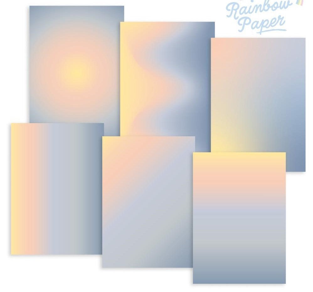 Regenbogen Transparentpapier 140 g/m2 inkl. Regenbogen Papier 80 g/m2 - Kalifornischer Sonnenuntergang Spezifikationen: A4 (21.0 cm x 29.7 cm) Transparentpapier 140 g/m2 Papier 80 g/m2 24 Bogen 6 Regenbogen Designs Design: Kalifornischer Sonnenuntergang Inhalt: 12 x Transparentpapier 140 g/m2 12 x Papier 80 g/m2 Dieses besondere Regenbogen Transparentpapier in Kombination mit 80 g/m2 Papier lässt sich für vielfältige Bastelkreationen verwenden. Ob Boxen-Deko, Karten-Details, Verpackungen, Laternen