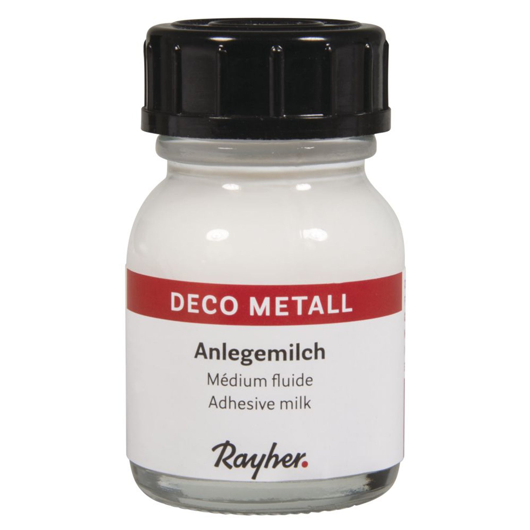 Crealive Deco Metall Anlegemilch Inhalt: 25 ml Anlegemilch Anleitung: dünnflüssige, milchige Flüssigkeit mit leicht klebriger Konsistenz auf den gewünschten Untergrund auftragen antrocknen lassen (sie behält eine klebrige Konsistenz) Deco-Metall-Flocken auflegen und mit dem Finger oder einem weichen Pinsel vorsichtig andrücken mit Schutzlack versehen