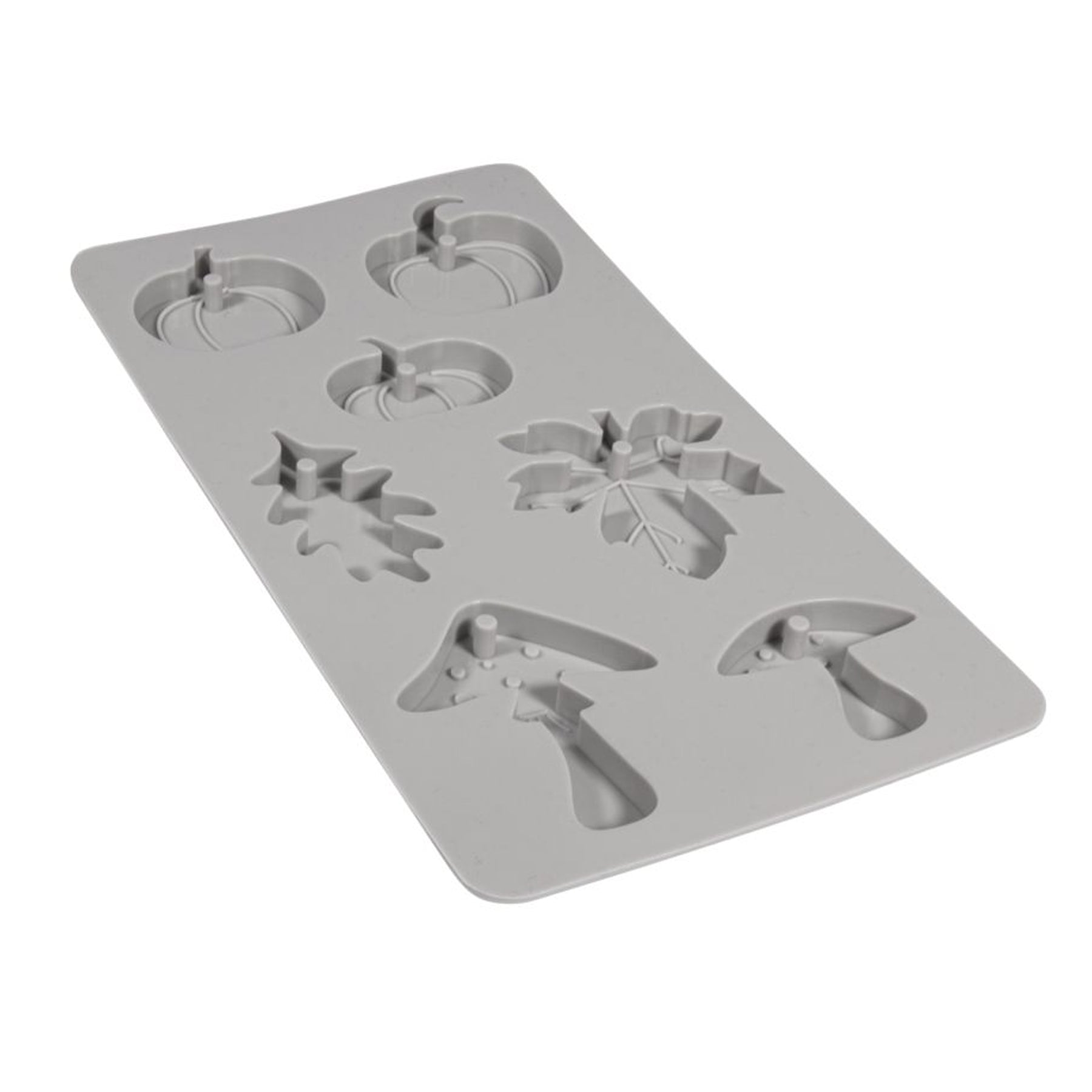 Crealive Silikon Giessform - Kürbis, Pilz & Blatt Inhalt: 1 Giessform mit 7 Kürbis, Pilz & Blatt Motiven Spezifikationen: Material: hochwertiges Silikon Formgrösse: 14.5 x 26 cm Motivgrössen: Kürbis gross: 56 x 57 mm Kürbis mittel: 52 x 49 mm Kürbis klein: 50 x 38 mm Blatt Eichel: 37 x 68 mm Blatt Ahorn: 69 x 70 mm Pilz gross: 60 x 75 mm Pilz klein: 54 x 46 mm maximale Höhe 9 mm NICHT geeignet für Lebensmittel äusserst elastisch formstabil frost- und hitzebeständig (-40° bis +240°