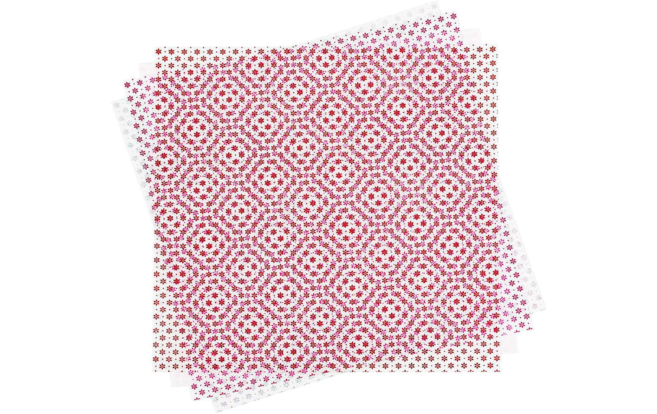 Cricut Folie Acetate 30.5 x 30.5 cm - Love Notes Sampler Inhalt: 16 Bogen Grösse: 30.5 x 30.5 mm Farben: Pretty Pink, Tulip, Silver (Holographic) und True Red (Holographic) Die Foil Acetate ist geeignet für: als Fenster in Papierhäuser & Laternen Einlagen bei Karten oder Boxen Rahmen Geschenkverpackungen