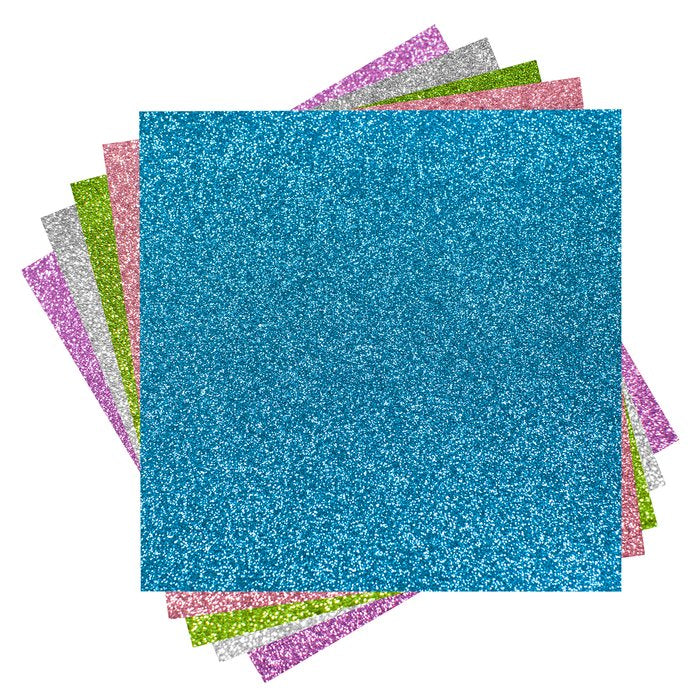 Cricut Cardstock - 12’’ x 12’’ - Glitzerkarton Frühlingswiese / Glitter Spring Meadow Inhalt: 10 Bögen 5 Farben - je 2 Bögen Spezifikationen: 12’’ x 12’’ (30.5 cm x 30.5 cm) einseitig farbig Glitzerkarton Farben: Pink, Blau, Grün, Lila und Silber säure- und ligninfrei und gepuffert