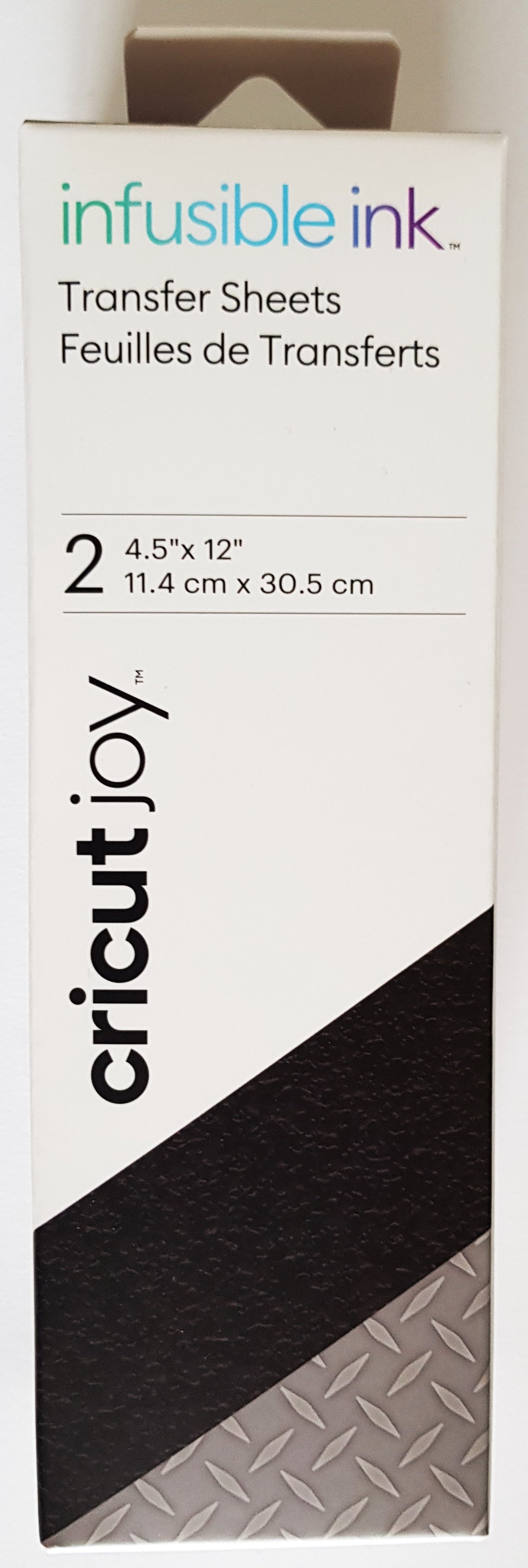 Cricut Infusible Ink Transferbogen Joy - Steel Plate Spezifikationen: Cricut Infusible Ink Transfer Sheets Grösse: 11.4 x 30.5 cm Folien für Sublimationsdruck zum Gestalten von tollen Muster und Statements kompatibel mit allen sublimationsfähigen Materialien für glatte, nahtlose Transfers, die nicht knittern oder abblättern Inhalt: 2 Cricut Infusible Ink Transfer Sheets Muster: Steel Plate