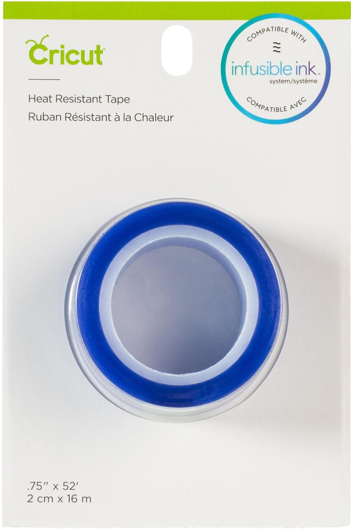 Cricut Hitzebeständiges Klebeband Infusible Ink - Heat Resistant Tape Spezifikationen: hitzebeständig bis 205° Celsius Grösse: 2 cm breit und 16 Meter lang Das hitzebeständige Klebeband Infusible Ink ist geeignet für: Infusbile Ink / Sublimation Cricut Mug Press
