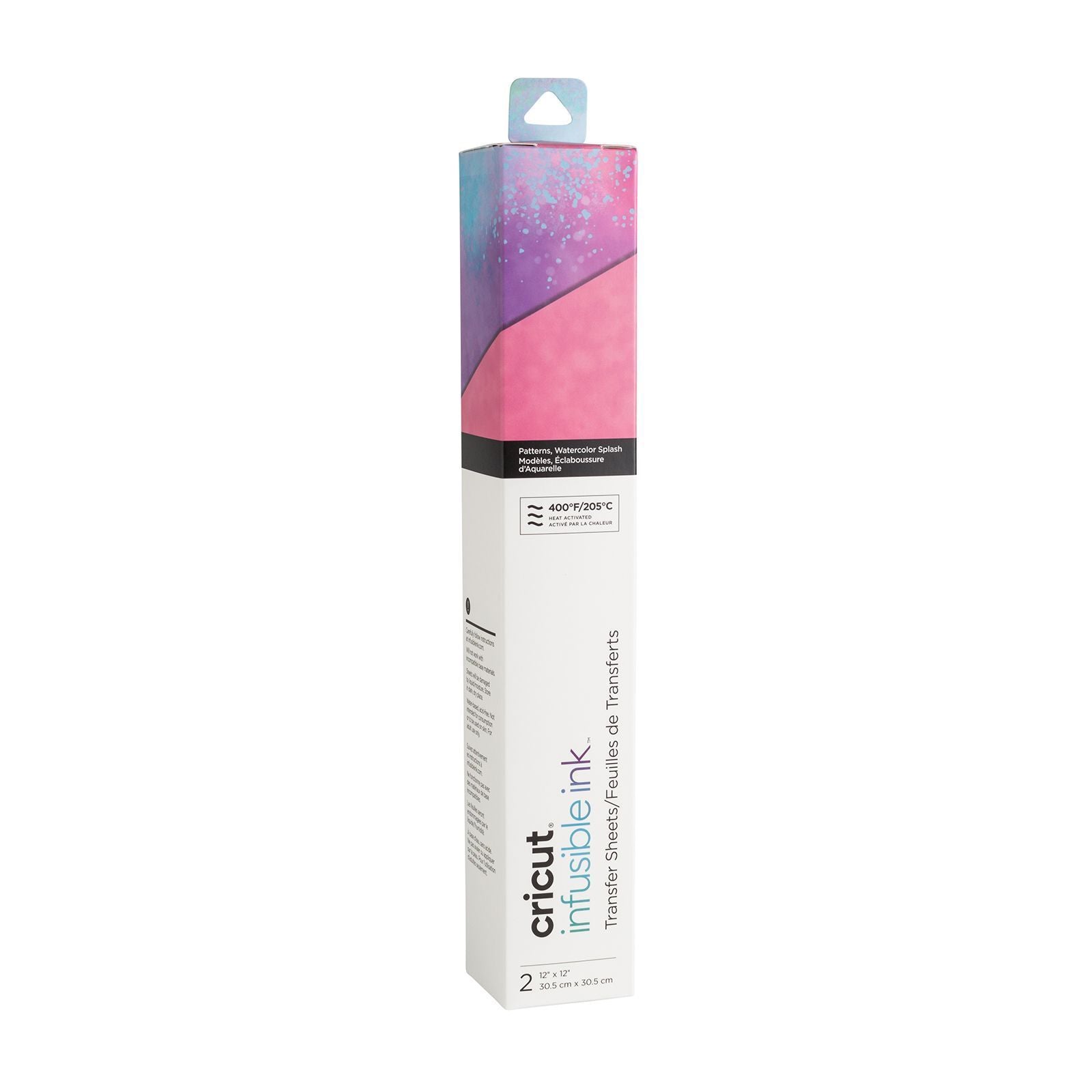 Cricut Infusible Ink Transferbogen - Watercolor Splash Spezifikationen: Cricut Infusible Ink Transfer Sheets Grösse: 30.5 x 30.5 cm (12" x 12") Folien für Sublimationsdruck zum Gestalten von tollen Muster und Statements kompatibel mit allen sublimationsfähigen Materialien für glatte, nahtlose Transfers, die nicht knittern oder abblättern Inhalt: 2 Cricut Infusible Ink Transfer Sheets 1 x Watercolor Splash Design 1 x leicht gemustert in Uni Rosa