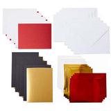 Crealive Cricut Joy Einlegekarten R20 - 8 Stück - Royal Flush mit Foil Transfer  Inhalt:  8 Karten im Format 4.25" x 5.5" (10.8 cm x 14.0 cm) (zusammengeklappt) - Kartenfarben: 4 Schwarz und 4 Weiss 8 Einlagen im Format 4" x 5.25" (10.2 cm x 13.3 cm) - Einlagefarben: 4 Gold Metallic und 4 Burnt Red 8 Transferfolien im Format 3.75" x 5" (9.5 cm x 12.7 cm) - 4 Gold & 4 Rot 8 Umschläge in 4.4" x 5.75" (11.1 cm x 14.6 cm) - Farbe: Weiss    Cricut Joy Einlegekarten sind geeignet für:  Karten Einladungen