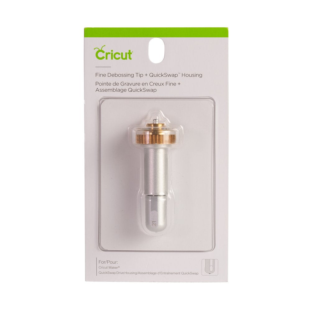 Cricut Prägestift mit Halterung - Fine Debossing Set Inhalt: Prägestift - Fine Debossing Tip QuickSwap ™ - Halterung Mit dem Fine Debossing Tip können gestochen scharfe, detaillierte, geprägte Designs erstellt werden. Jedes gewünschte Design, einschliesslich dekorativer Schnörkel, Muster, Monogramme, Logos, Siegel und mehr können geprägt werden. Perfekt für Karton, Kraftkarton, Linde und mehr.