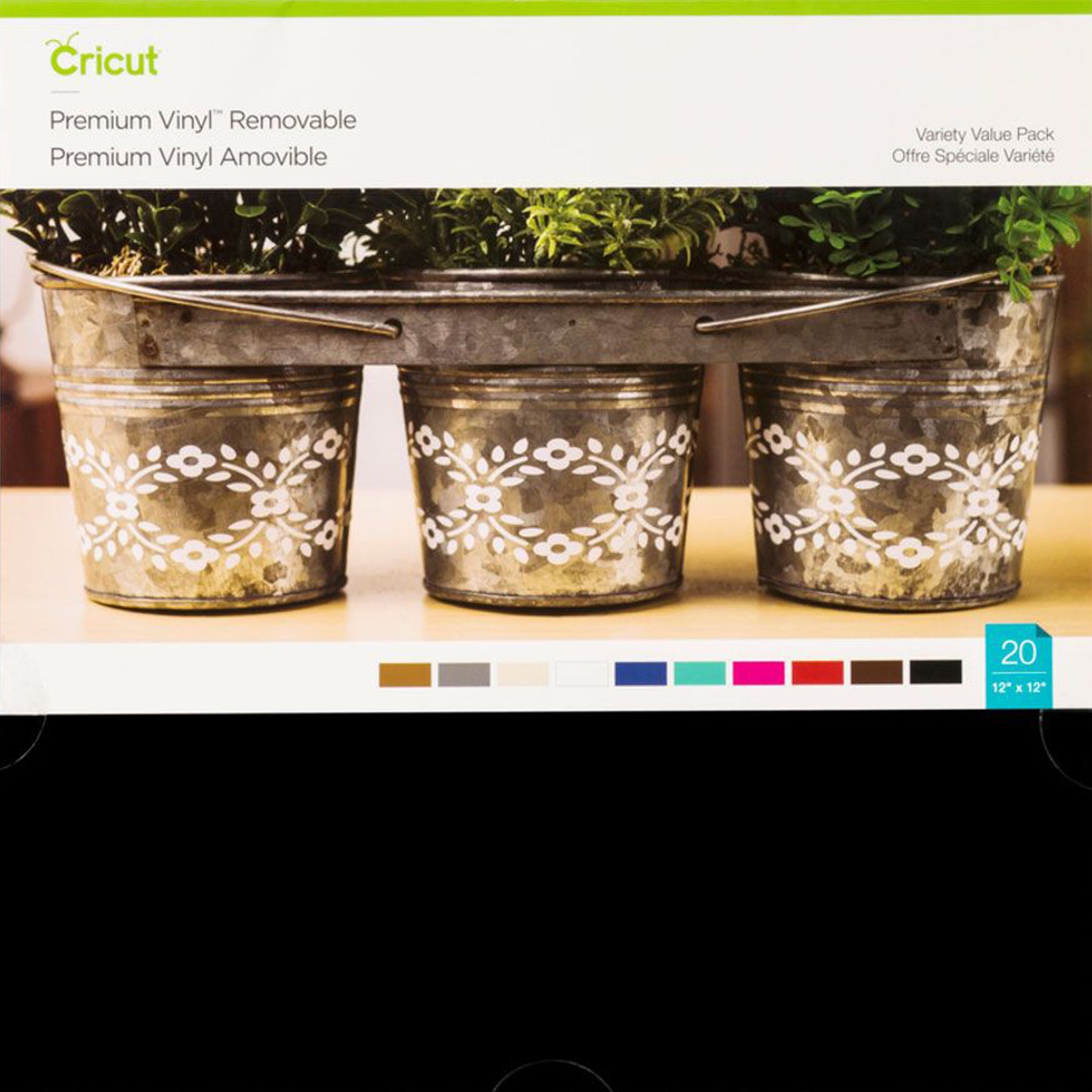 Crealive Cricut Premium Vinylfolie Removable - Vorteilspaket Die Cricut Premium Vinylfolie lässt sich sehr gut Schneiden & entgittern und ist für alle Schneideplotter geeignet: Cricut, Silhouette & Brother. Die Premium Removable Vinylfolie lässt sich bis zu 2 Jahre wieder rückstandsfrei ablösen. Inhalt: 20 Bogen Vinylfolie Removable / ablösbar Spezifikationen: Cricut Premium Vinylfolie Removable Farben (je 2 Bogen): Weiss, Creme, Silber, Gold