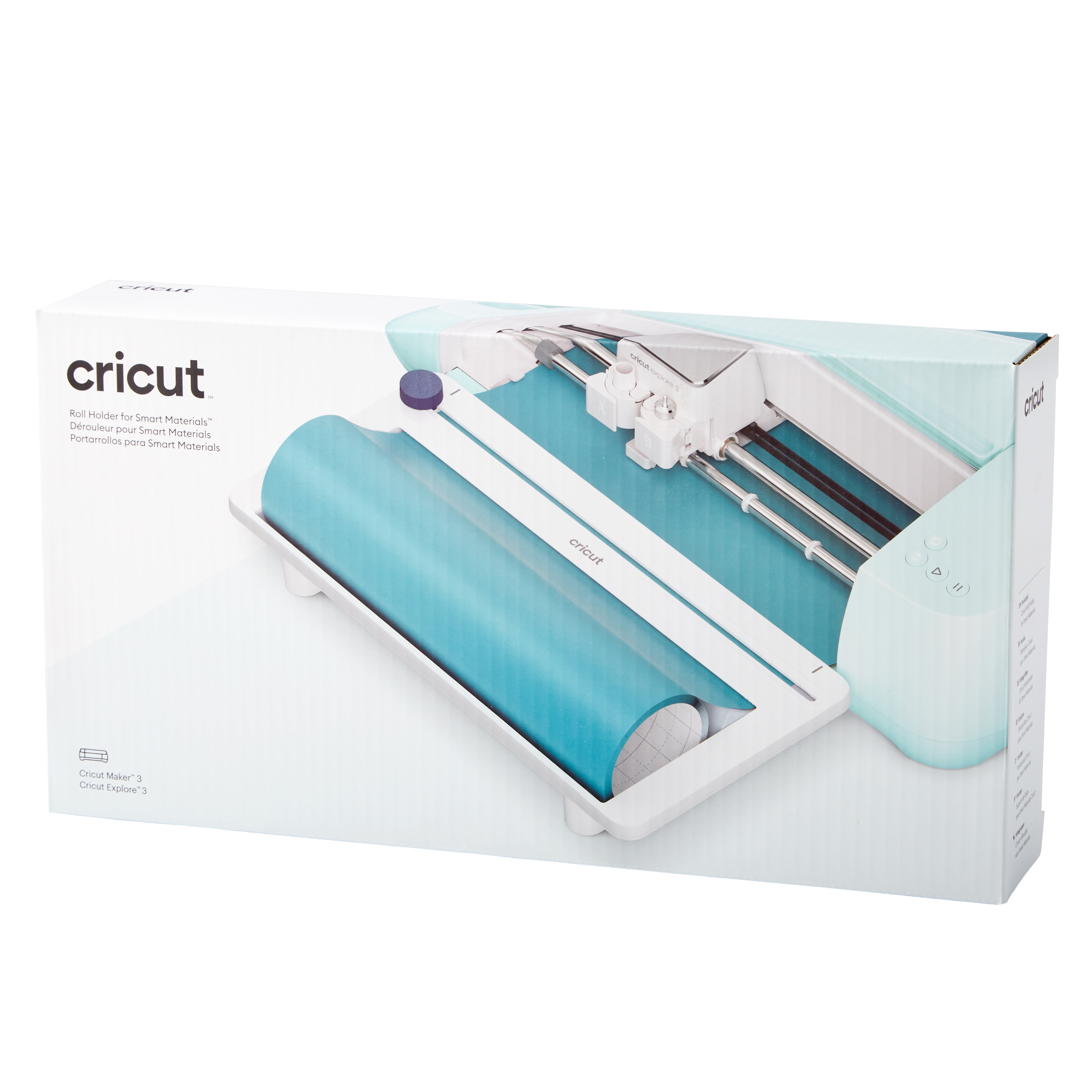 Cricut Rollenhalter für Smart Materials Der Cricut Rollenhalter hält Dein Rollenmaterial (Smart Material) organisiert und ausgerichtet für saubere, präzise Schnitte. Er sichert und führ dein Material in deine Cricut Schneidemaschine. Mit dem eingebauten Trimmer, kannst du sogar gerade Kanten abschneiden. Inhalt: 1 Rollenhalterung Der Cricut Rollenhalter ist geeignet für: Smart Material Folien Nur mit dem Cricut Explore 3 und Maker 3 kompatibel