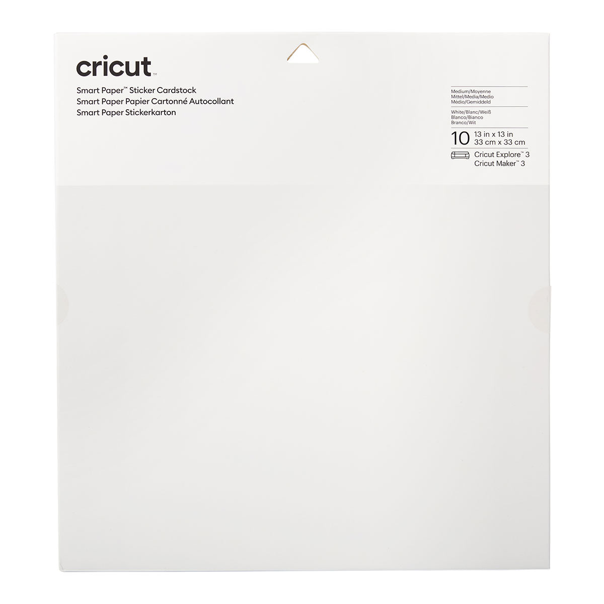 Cricut Smart Stickerpapier Cardstock - 33 cm x 33 cm - Weiss Selbstklebendes Papier von Cricut. Das Set enthält insgesamt 10 Blätter in der Grösse 33 cm x 33 cm (13" x 13"). Inhalt: 10 Blätter 210 g/m2 Farbe: Weiss Cricut Smart Sticker ist geeignet für: Scrapbooking-Seiten Karten Einladungen Dekorationen wie Banner & attraktive Poster Papierprojekte Anleitung: Schneiden (ohne Schneidematte für Maker 3 & Explore 3) Abziehen Kleben