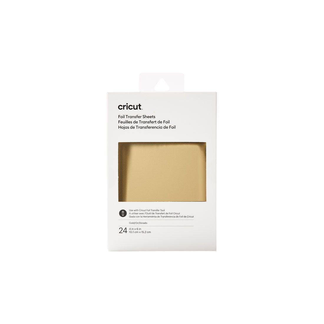 Cricut Transferfolien - Foil Transfer Sheets - Gold 10.1 x 15.2 cm, 24 Blatt Die 24 Cricut Transferfolien kannst Du mit dem Folientransferwerkzeug, welches für Cricut Maker und Cricut Explore Geräte konzipiert ist, auf verschiedenen Materialien verwenden. Die Folien habe eine Grösse von 10.1 x 15.2 cm.